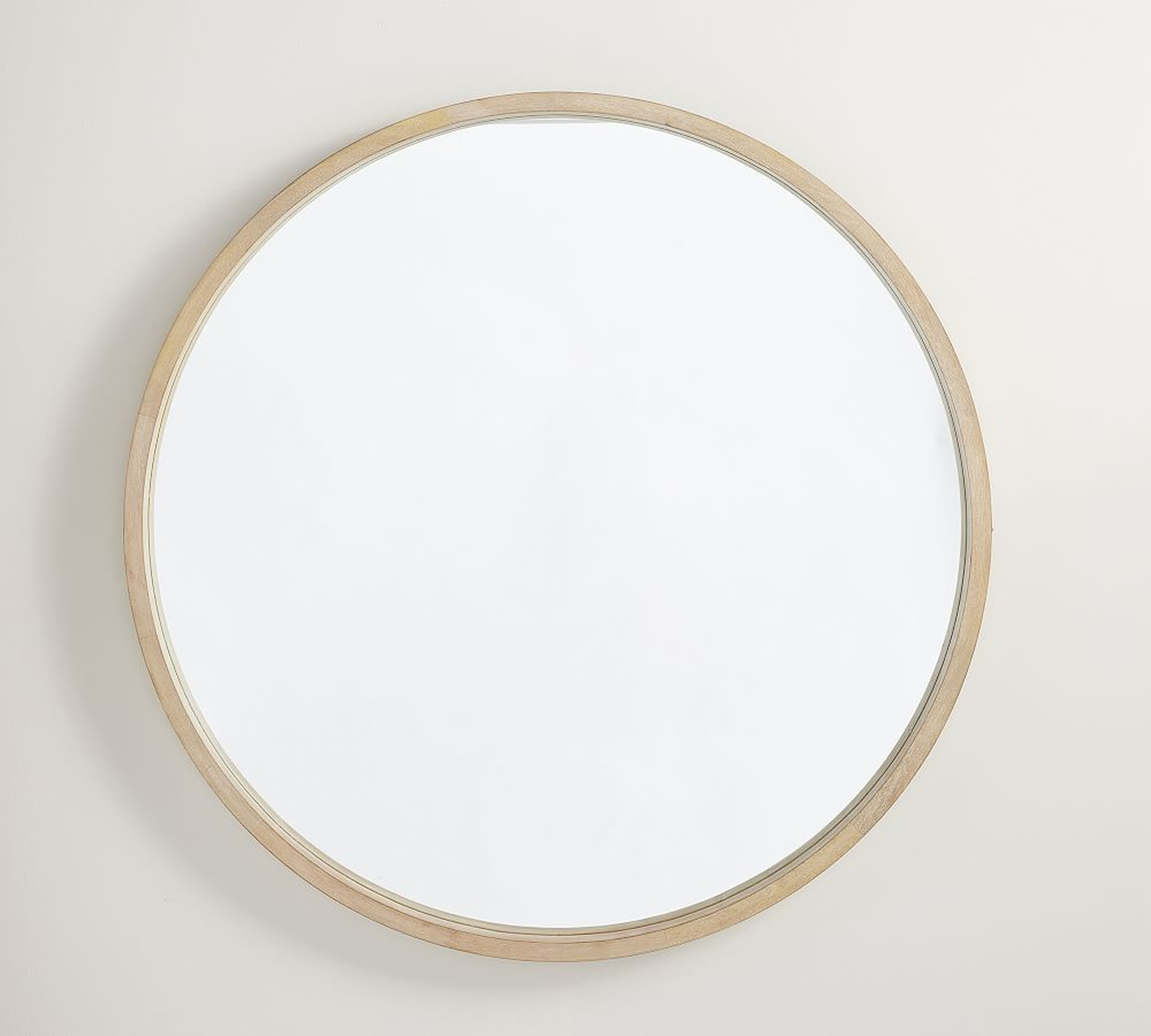 Cayman Mirror, Bleached Wood, 42" Round - Pottery Barn