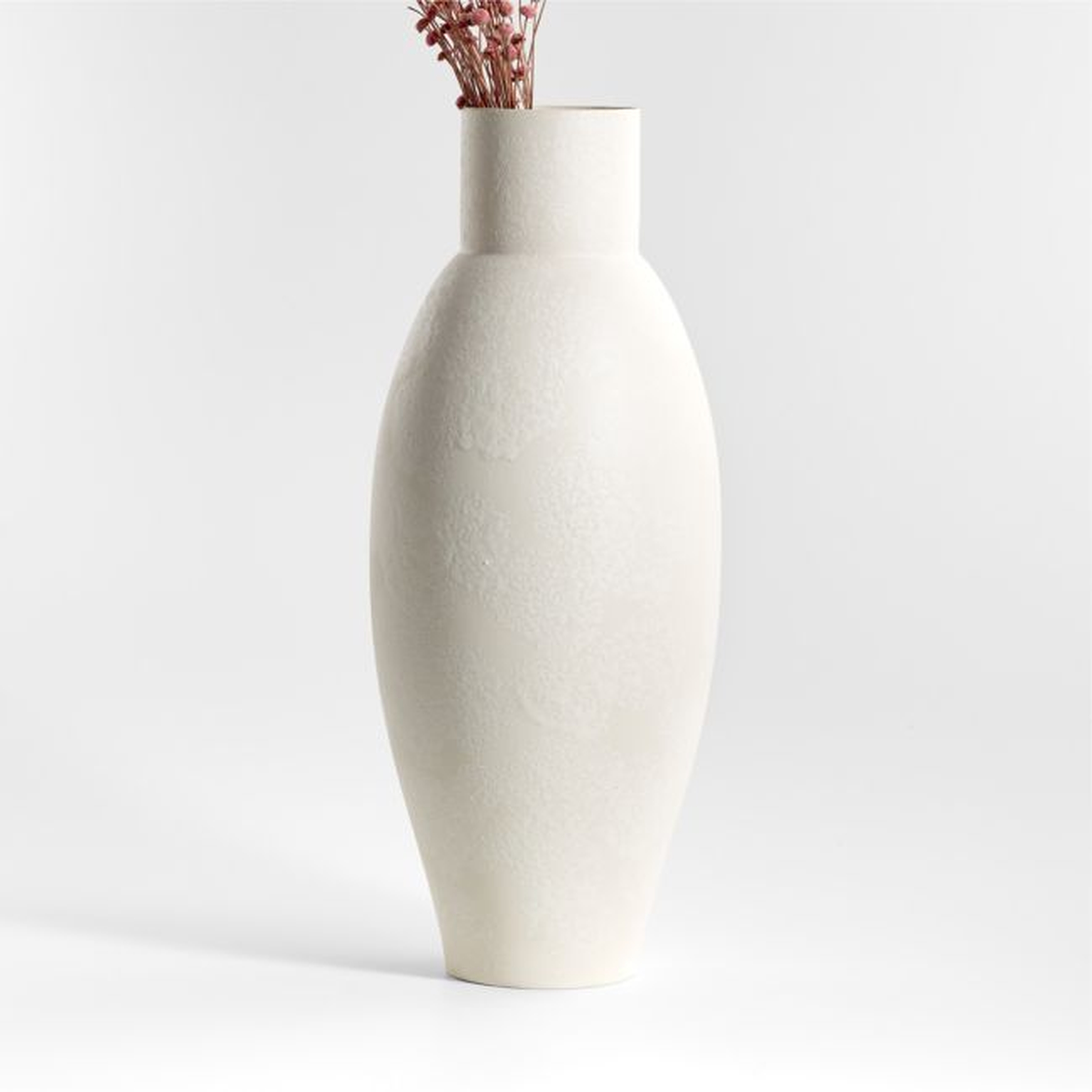 Warrick White Vase 20" - Crate and Barrel