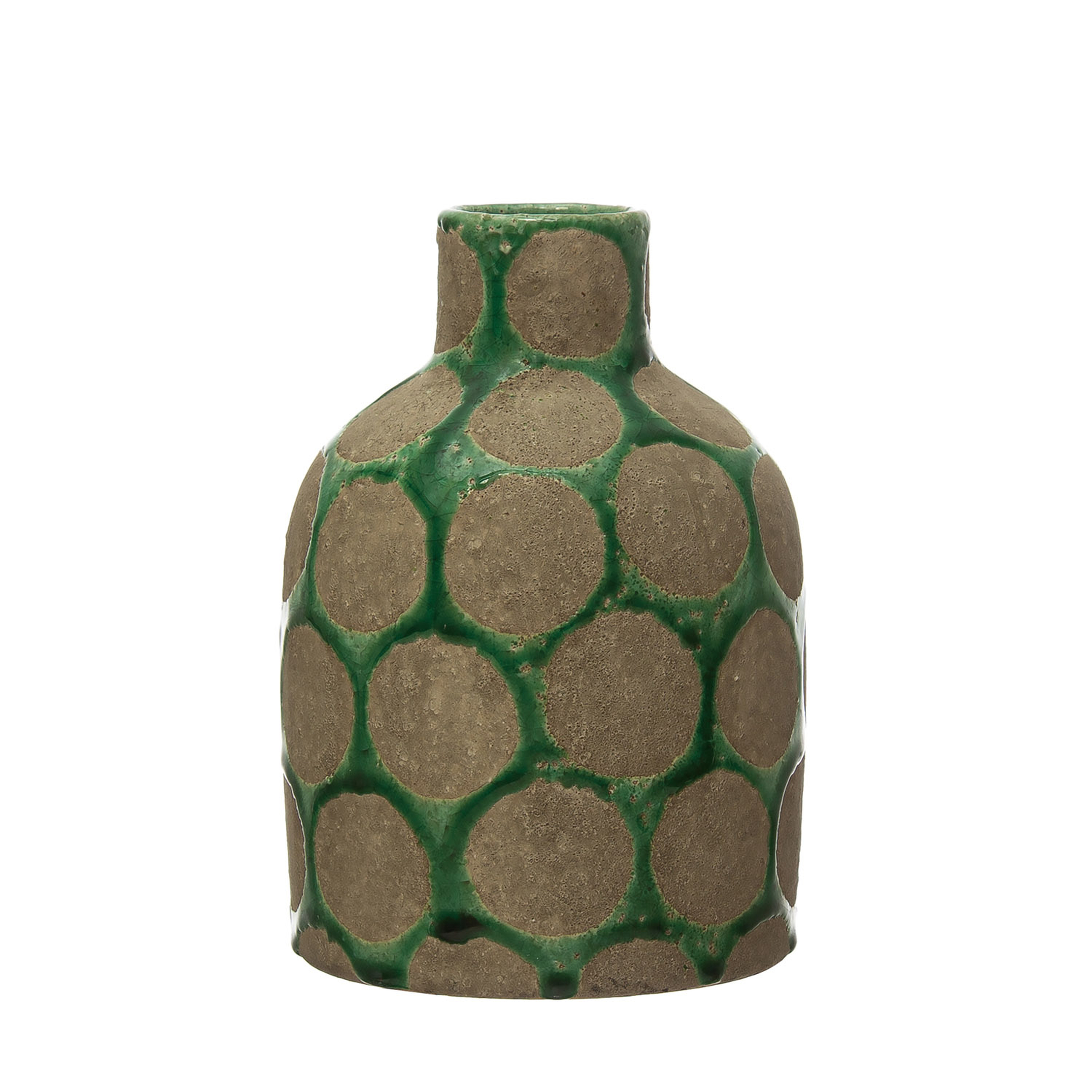 Terra-cotta Vase with Wax Relief Dots - Creative Co-Op