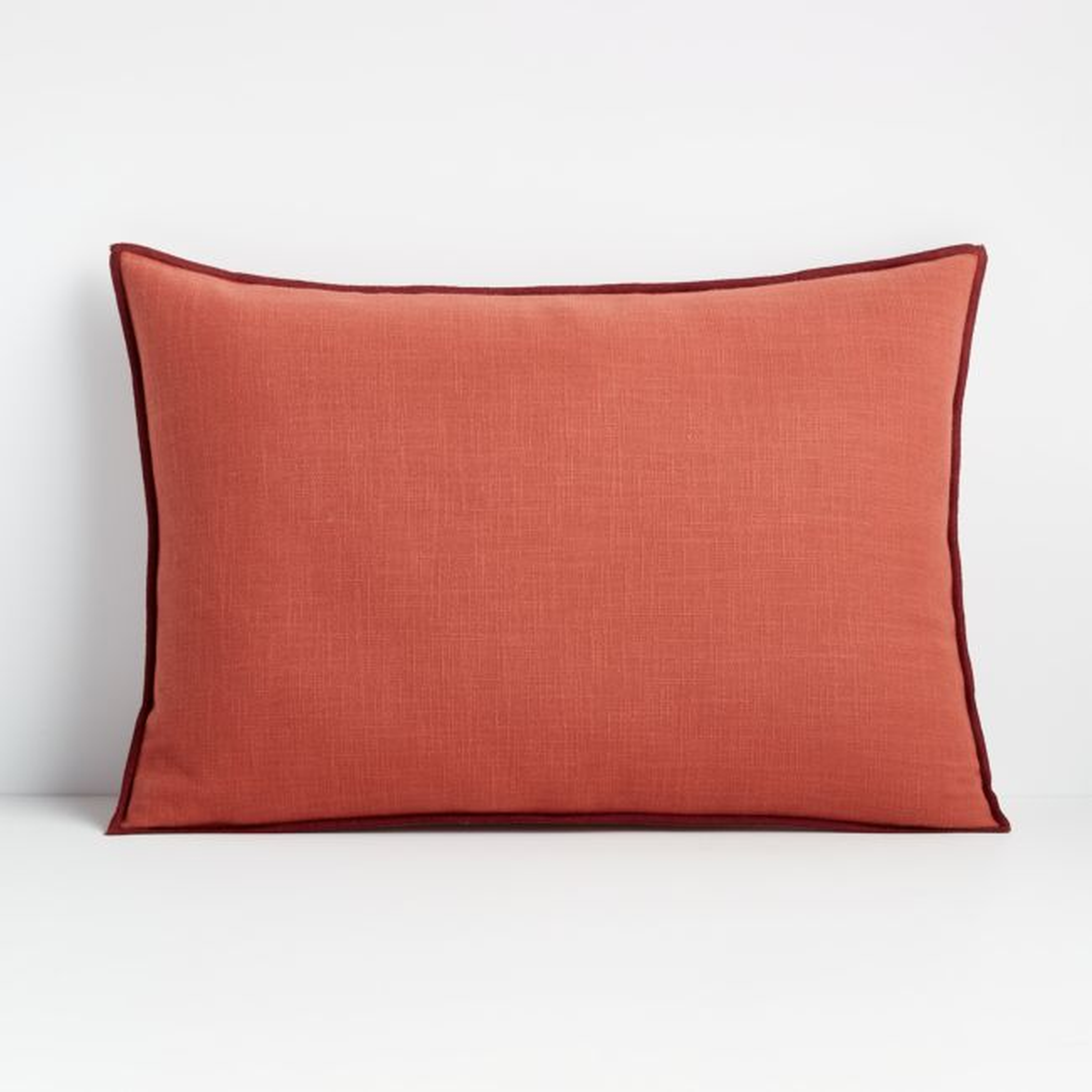 Ori Baked Clay 22"x15" Pillow with Feather-Down Insert - Crate and Barrel