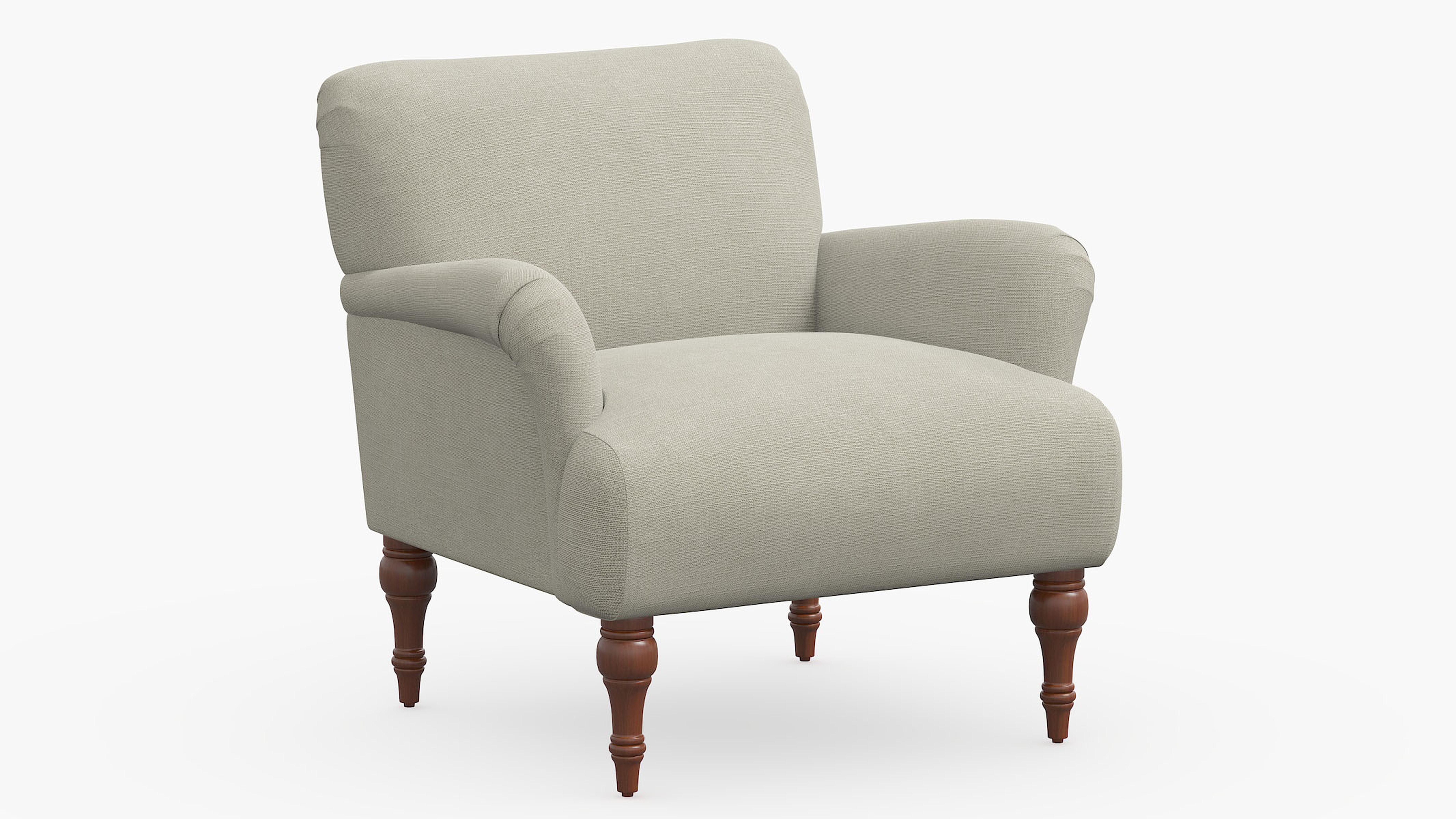 Traditional Accent Chair, Putty Everyday Linen - The Inside