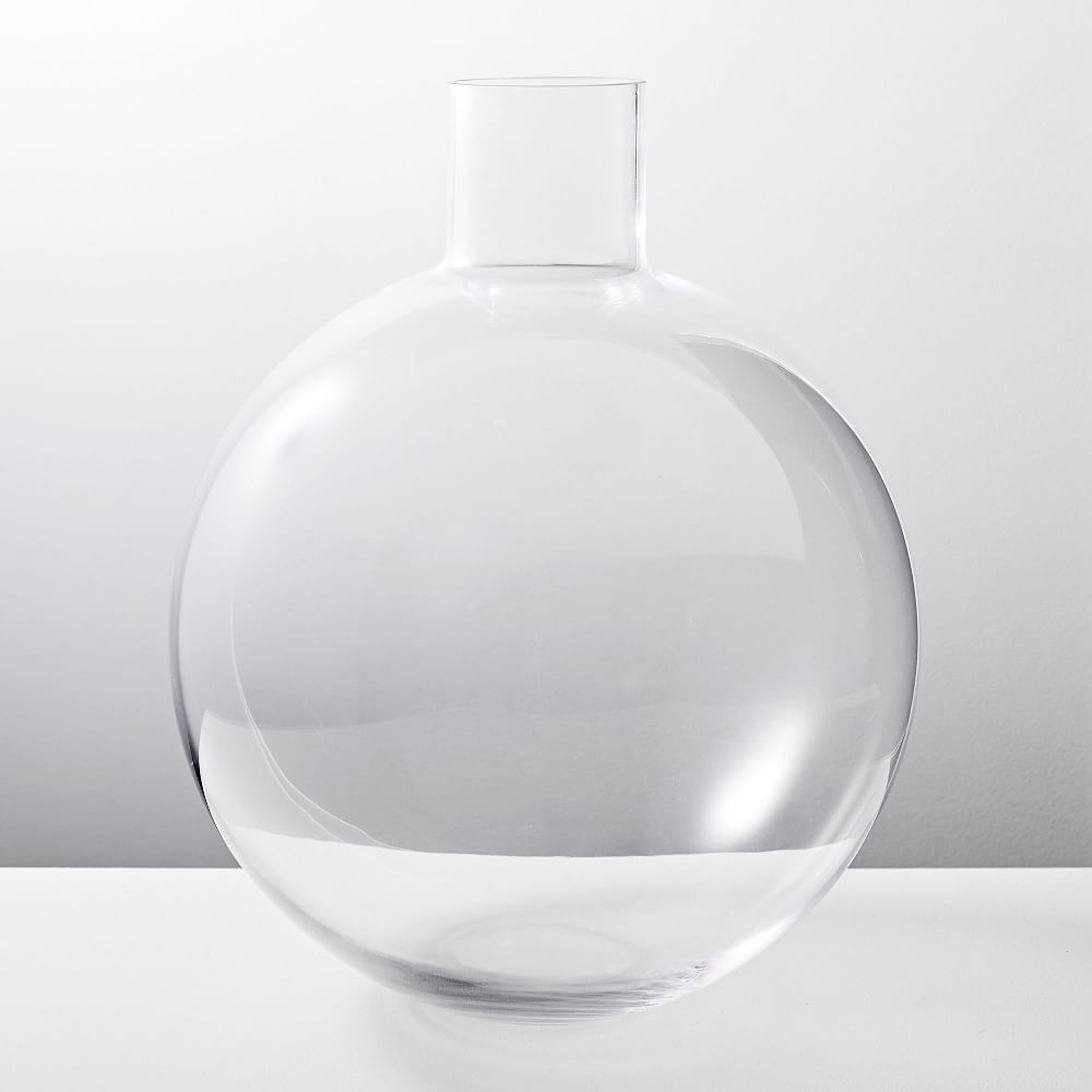 Foundations Glass Short Wide Vase, Clear, 16.5" - West Elm