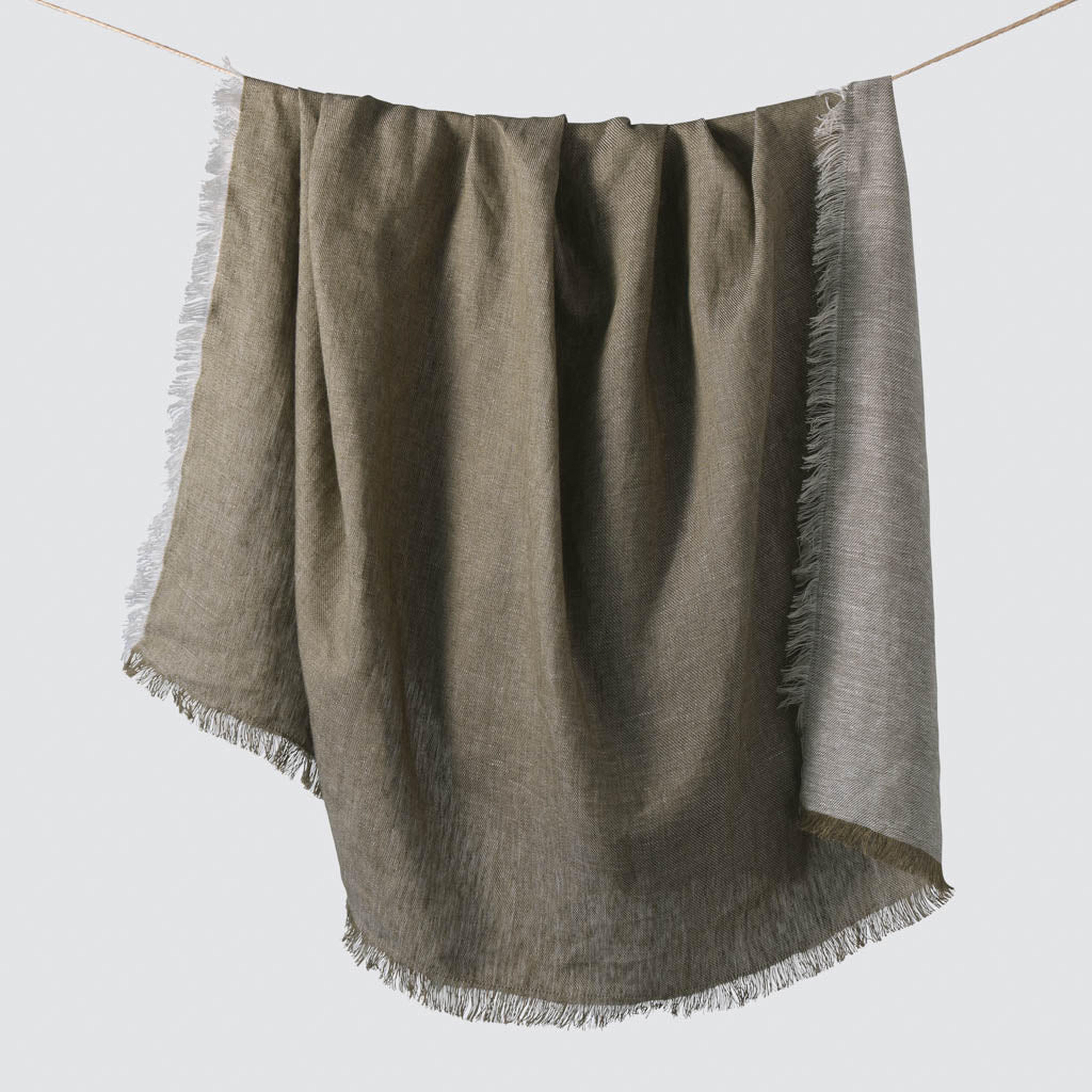 The Citizenry Arya Linen Throw | Olive - The Citizenry