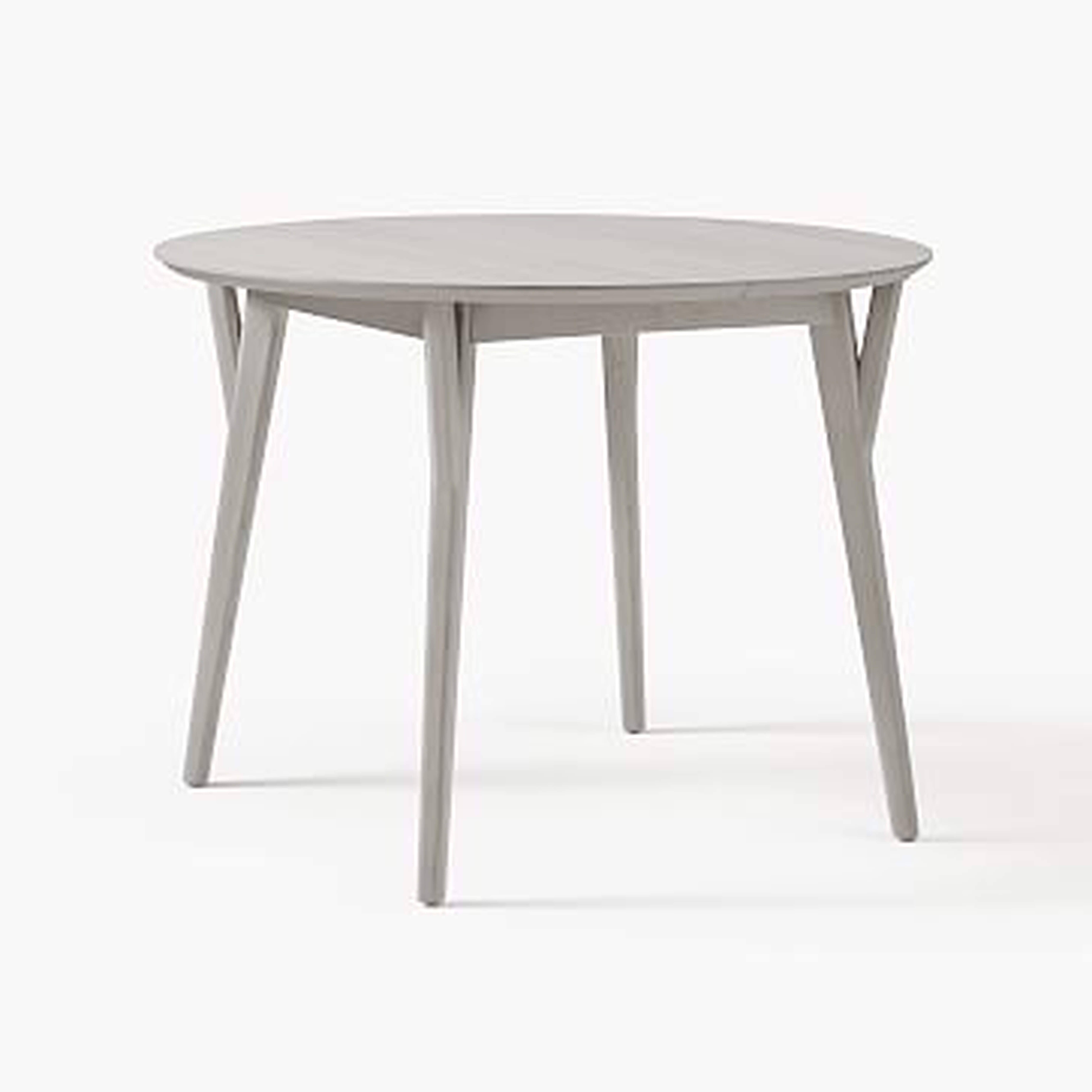 Mid-Century 42" Round Expandable Dining Table, Pebble Gray - West Elm