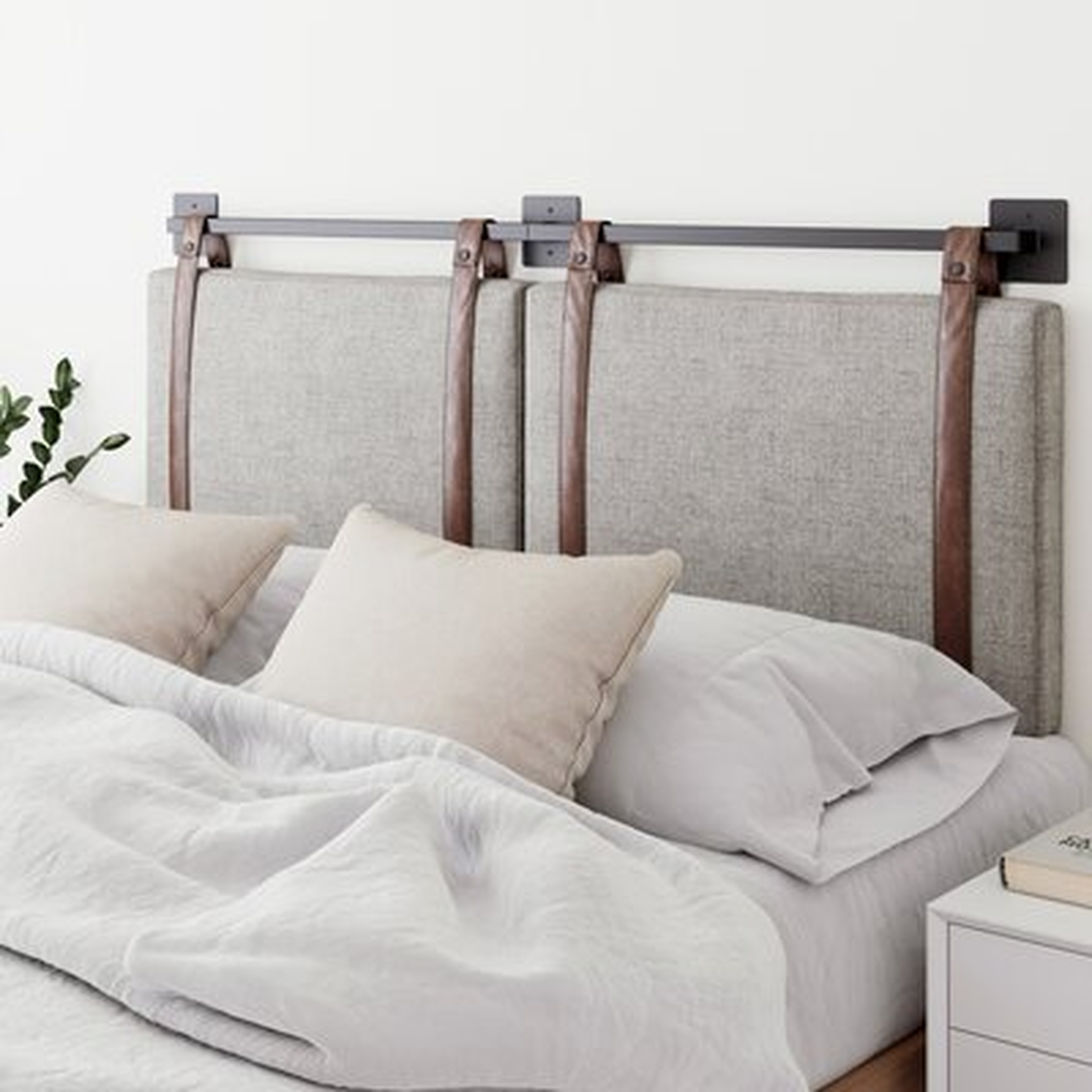 Kroeker Upholstered Panel Headboard / Light Gray QUEEN - Wayfair