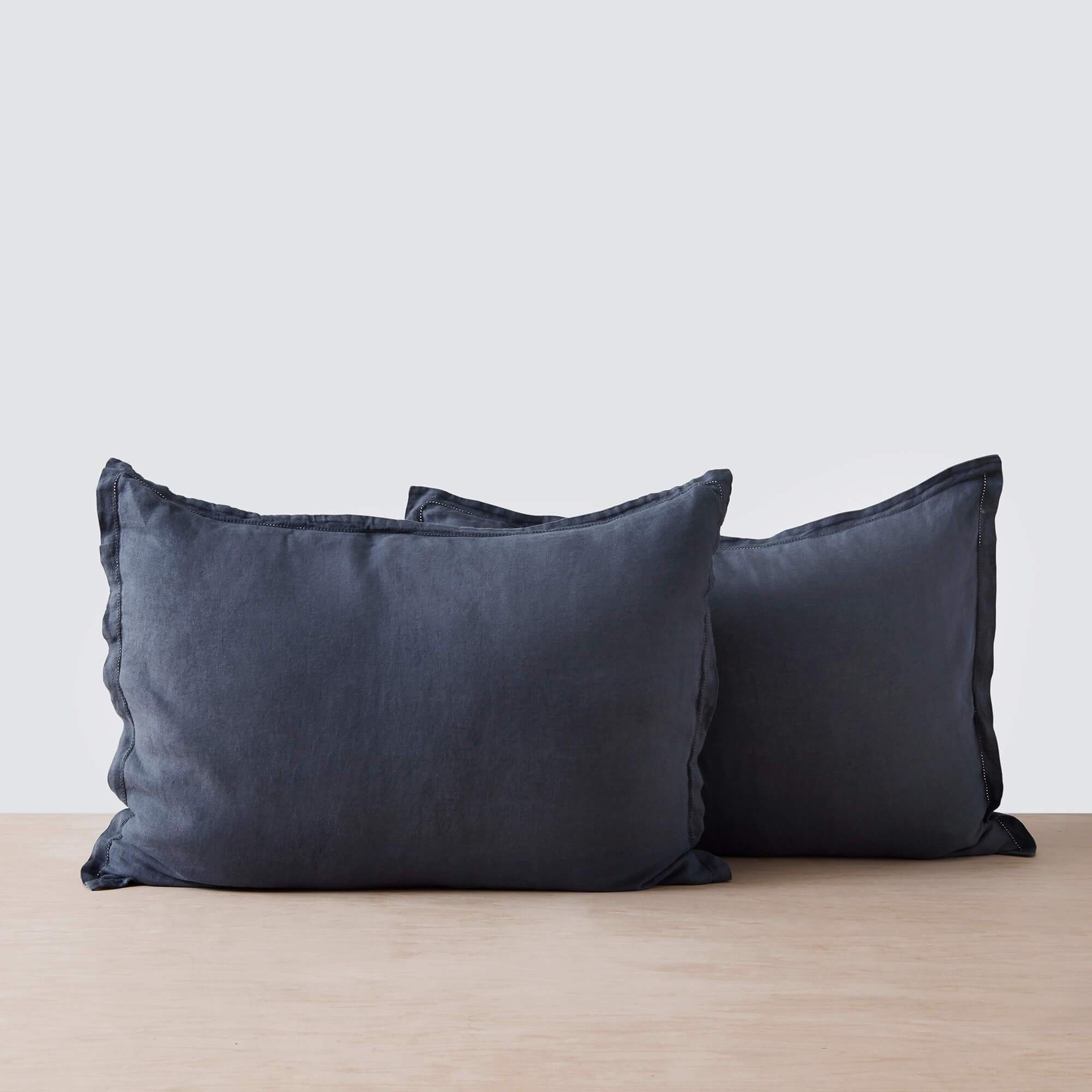Stonewashed Linen Shams - Slate Blue - King - Set of 2 By The Citizenry - The Citizenry