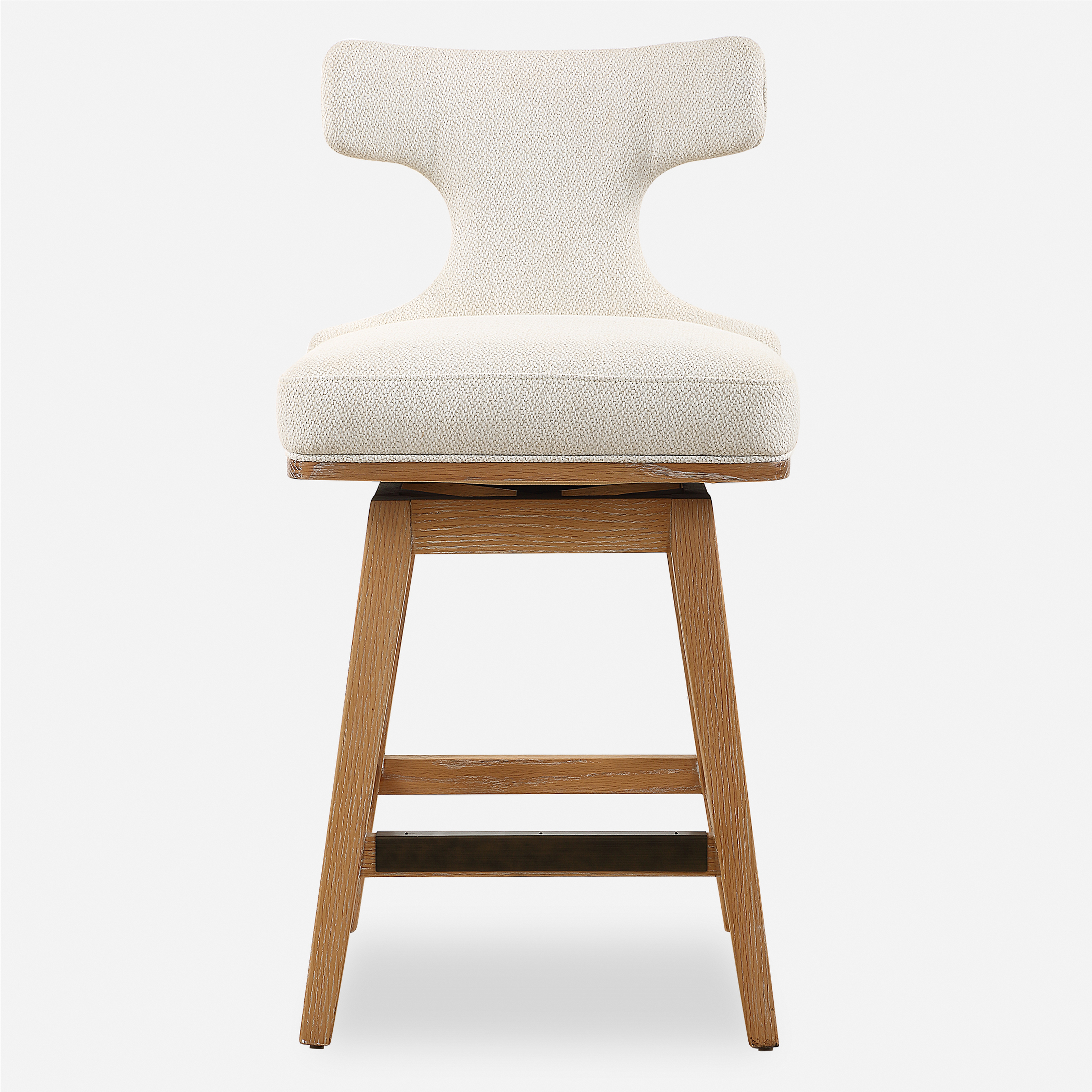 Klismos Off-White Fabric Counter Stool - Uttermost