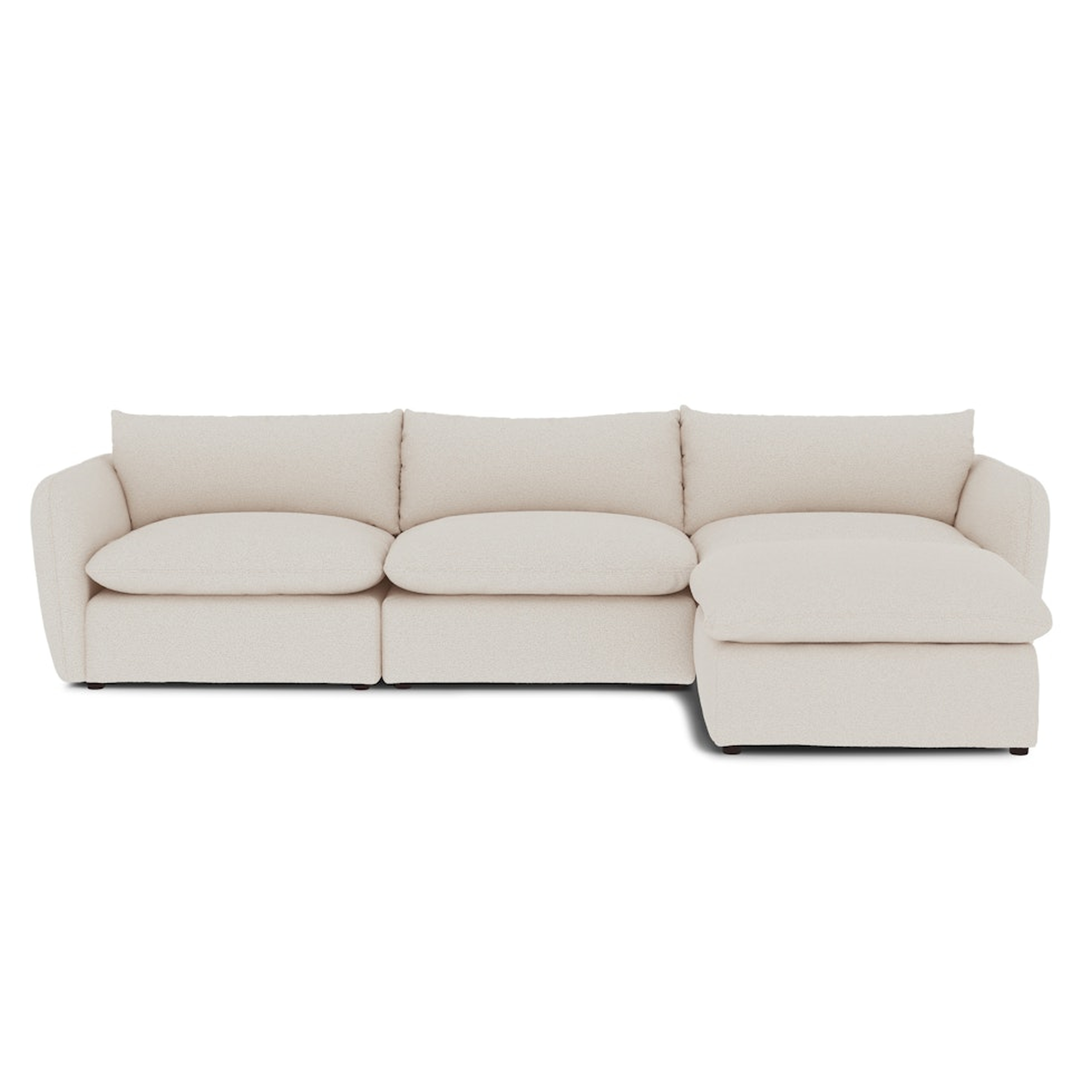 Leigh 131.5" Modular Sectional - Ivory Wool Bouclé - Article