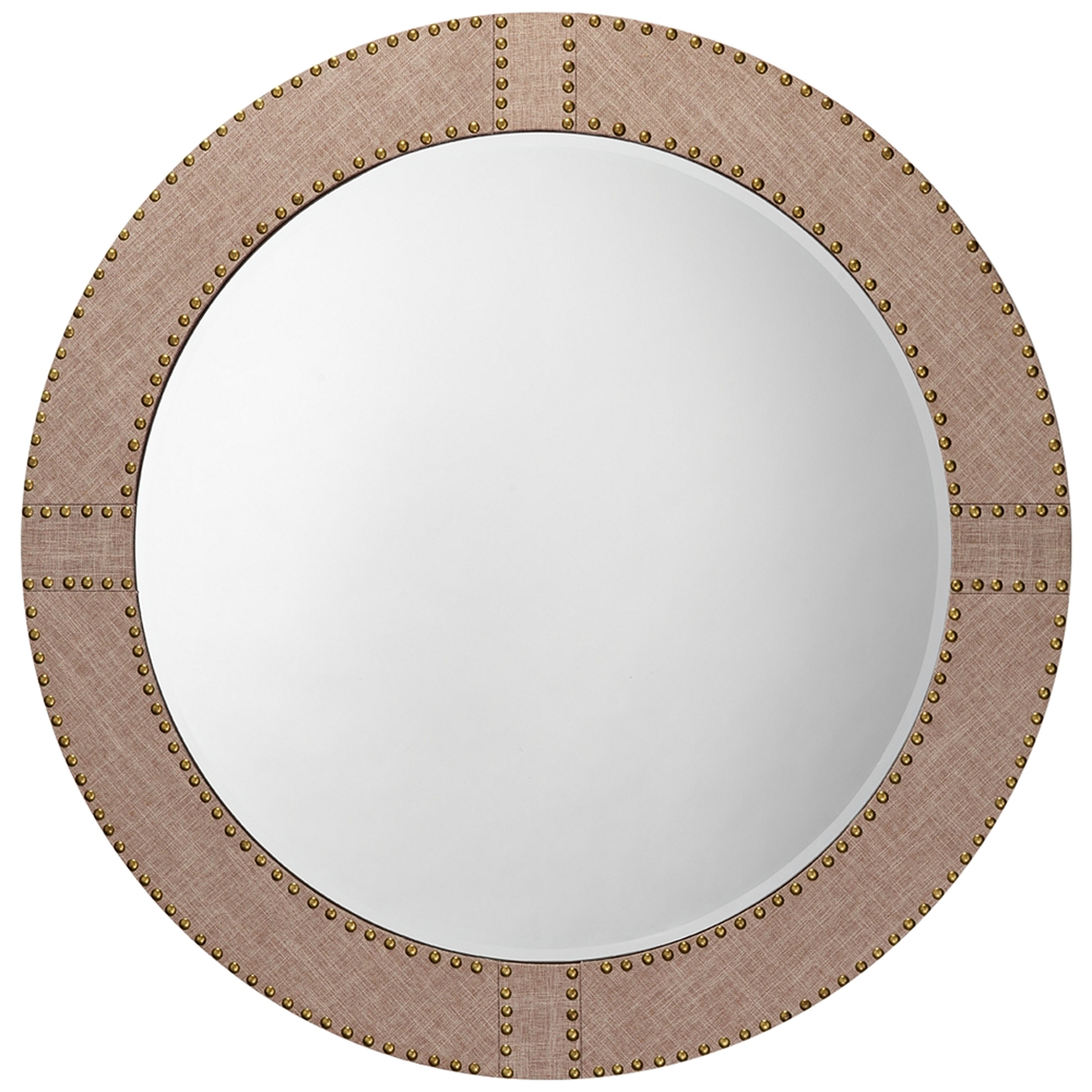 Jamie Young Cait Natural Linen 36" Round Wall Mirror - Style # 77E88 - Lamps Plus