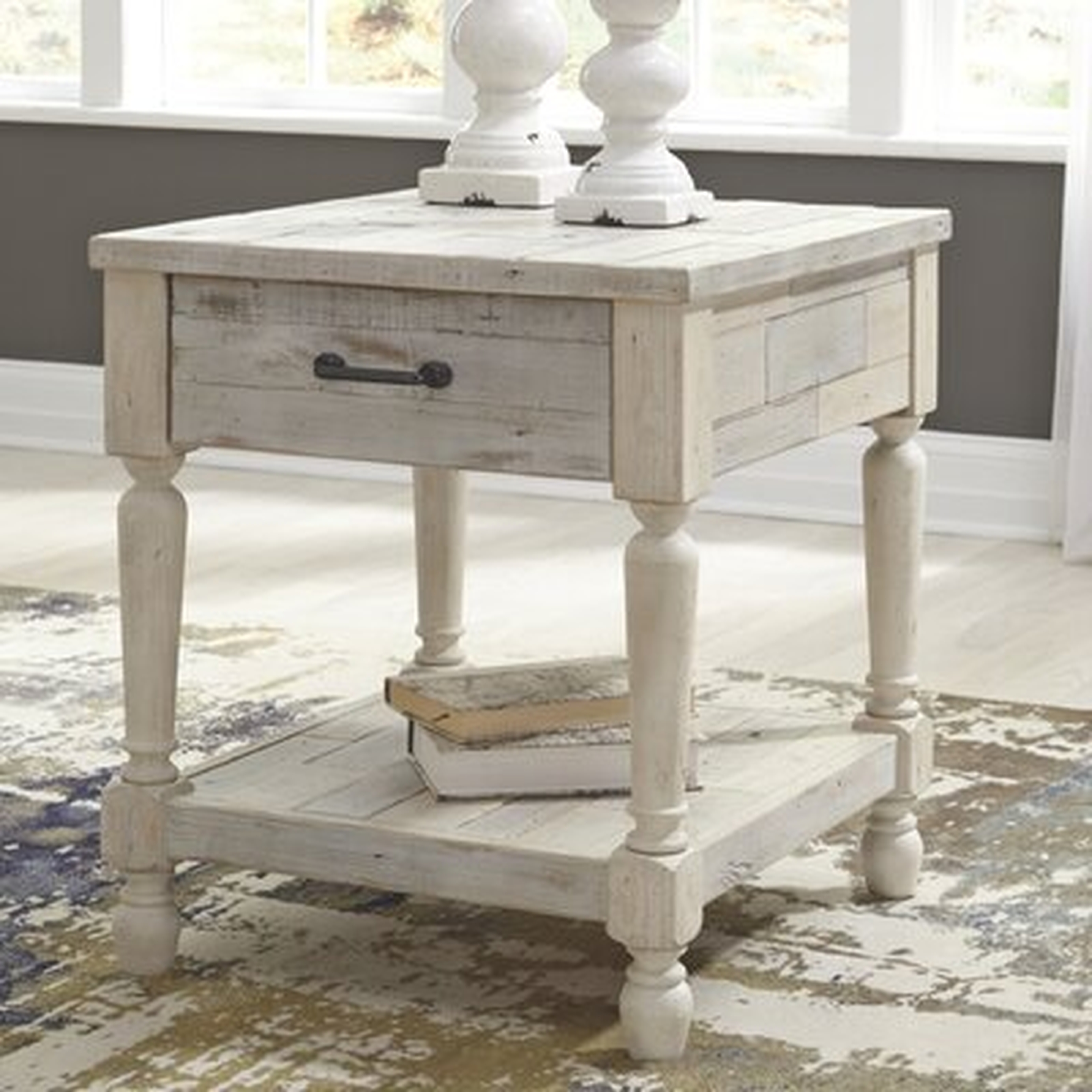 Theron Solid Wood End Table with Storage - Wayfair