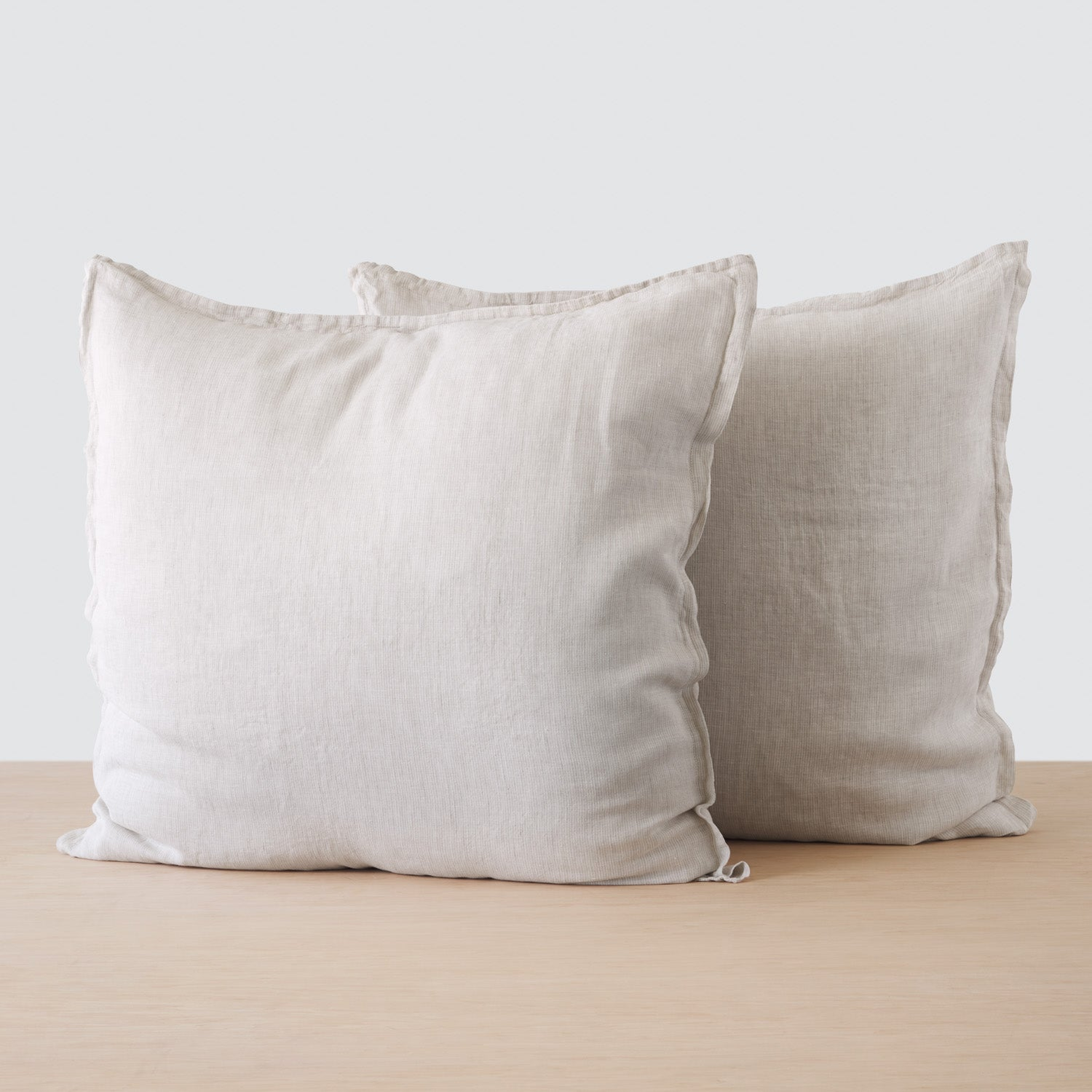The Citizenry Stonewashed Linen Euro Shams | Sand - The Citizenry