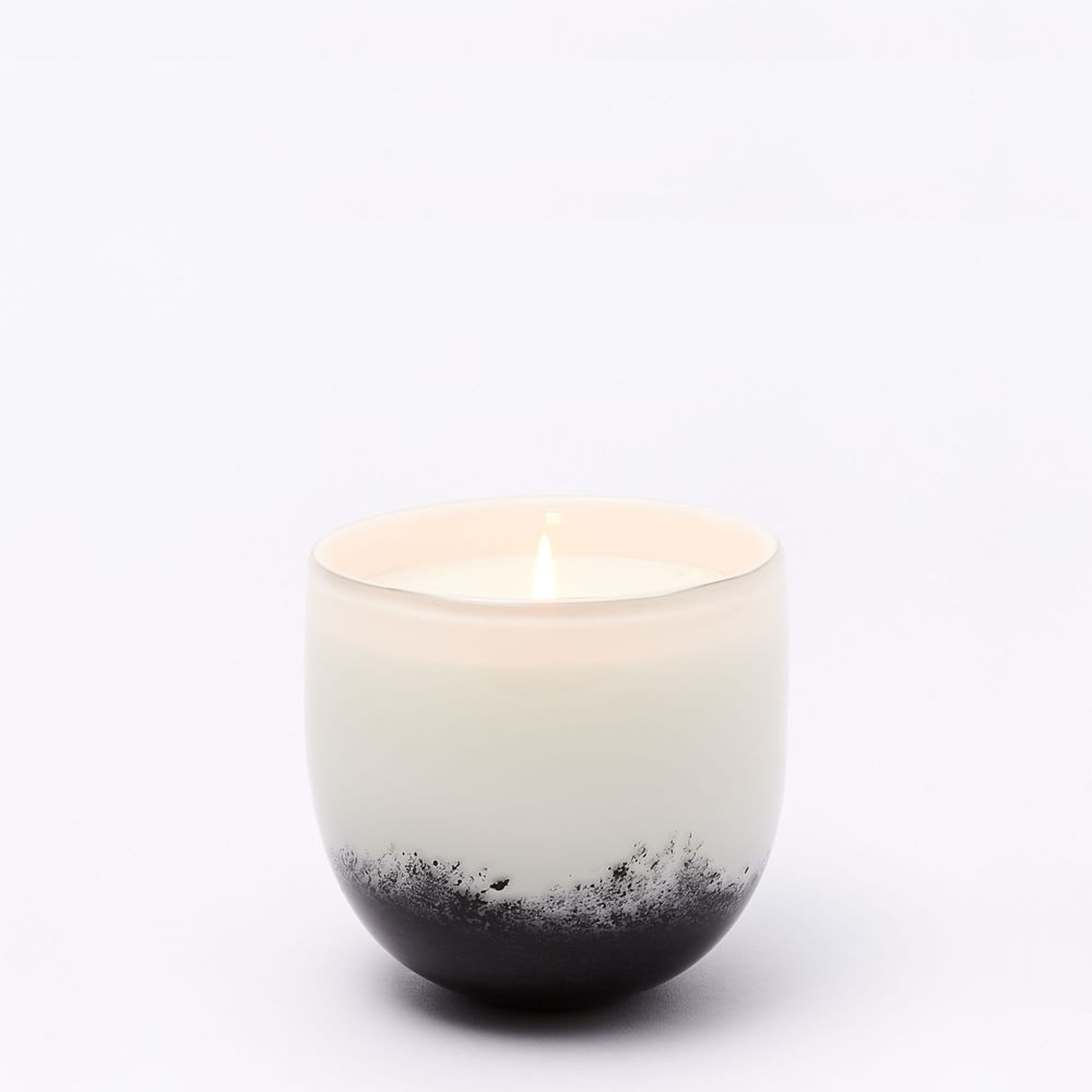 Black + White Speckled Glass Candle, Small - West Elm