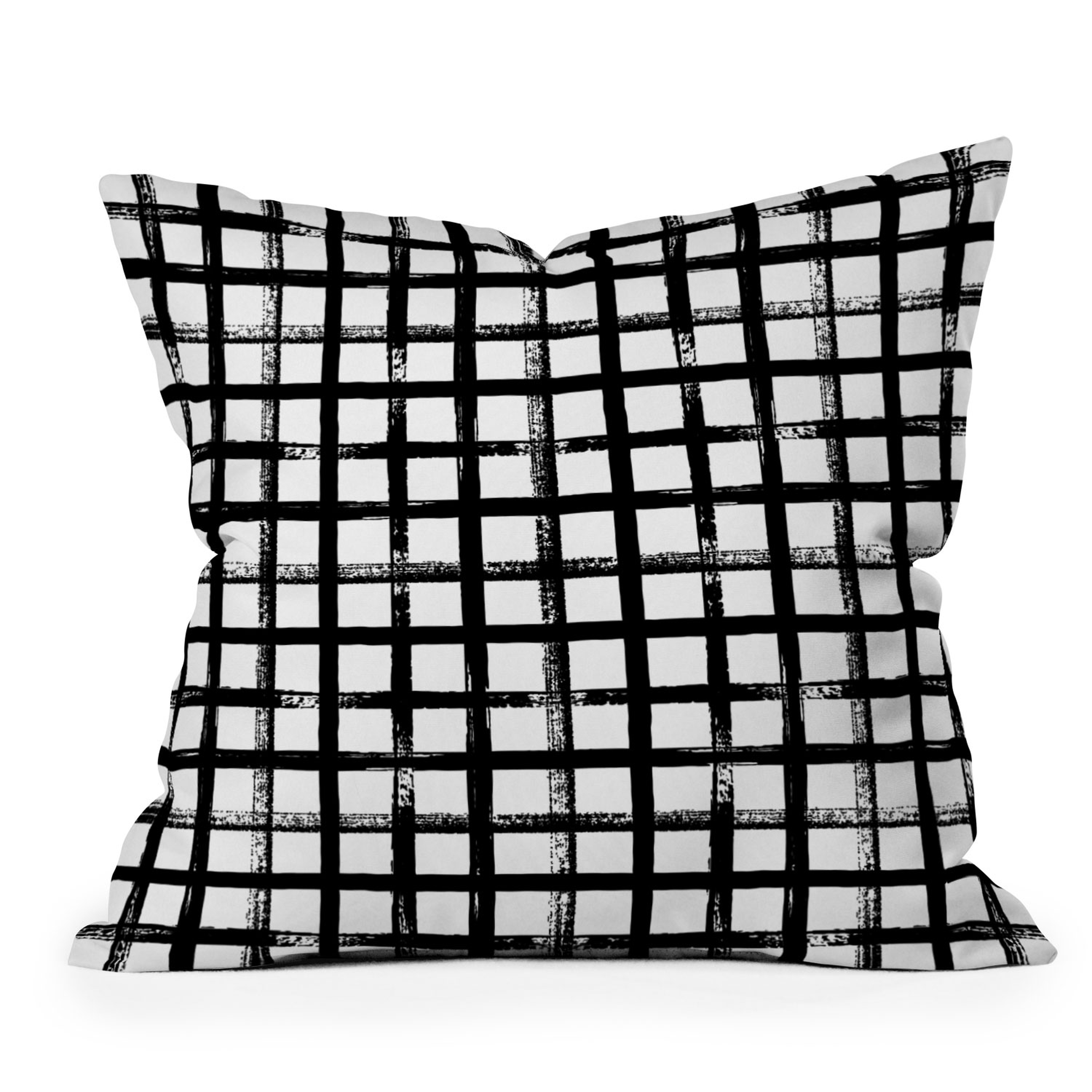Distressed Gingham by Kelly Haines - Outdoor Throw Pillow 20" x 20" - Wander Print Co.