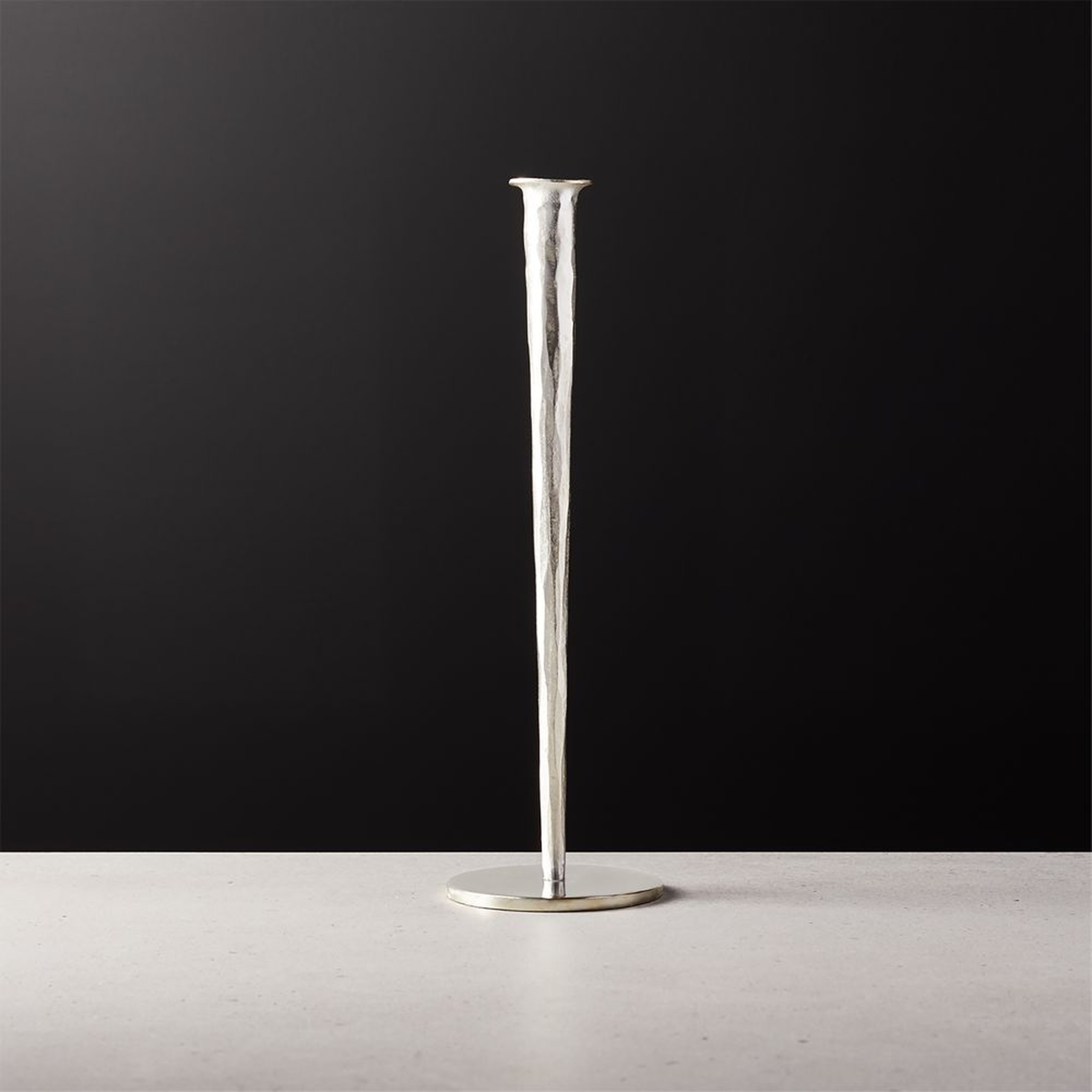 Forged Silver Taper Candle Holder Medium - CB2