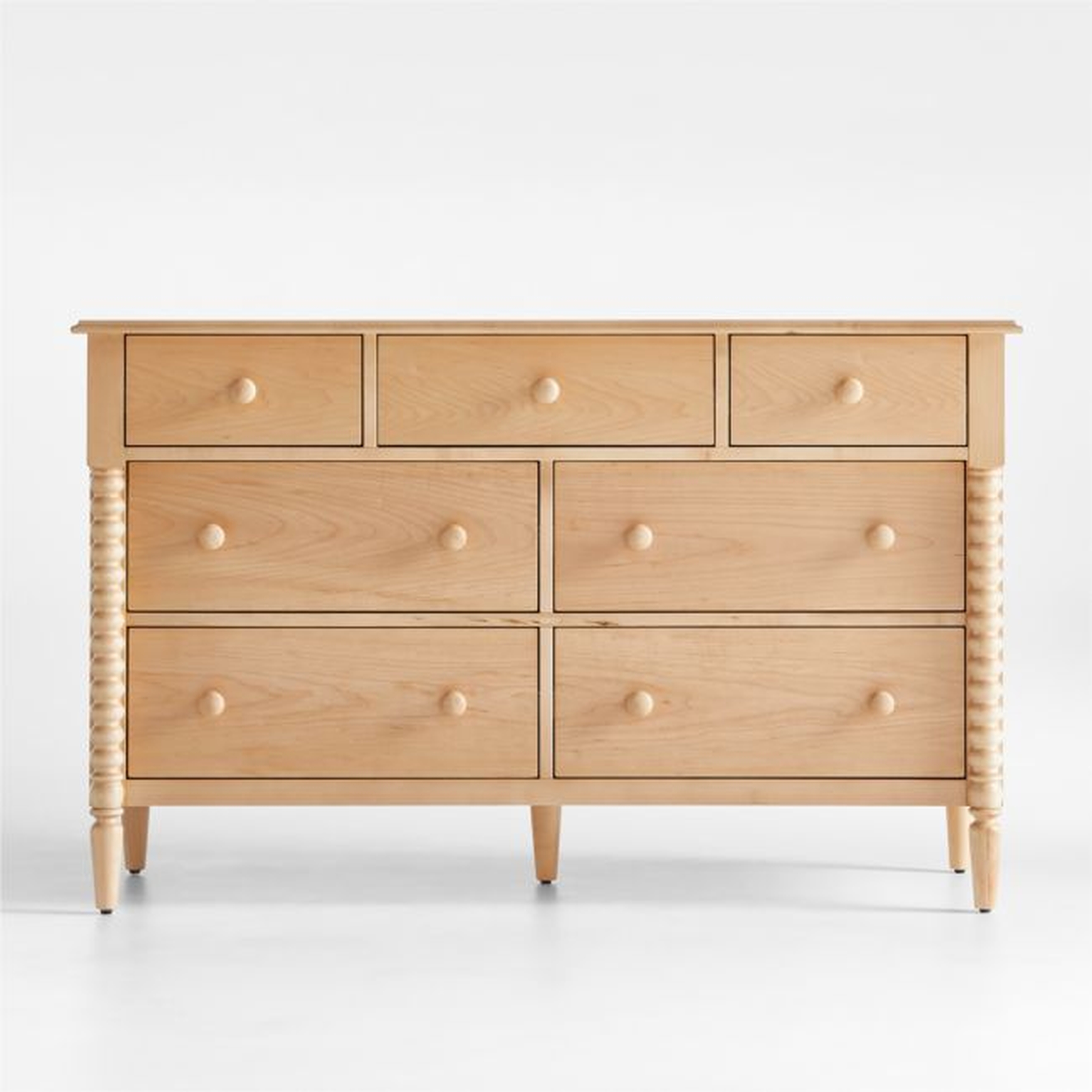 Jenny Lind Maple Wood Wide 7-Drawer Kids Dresser - Crate & Kids