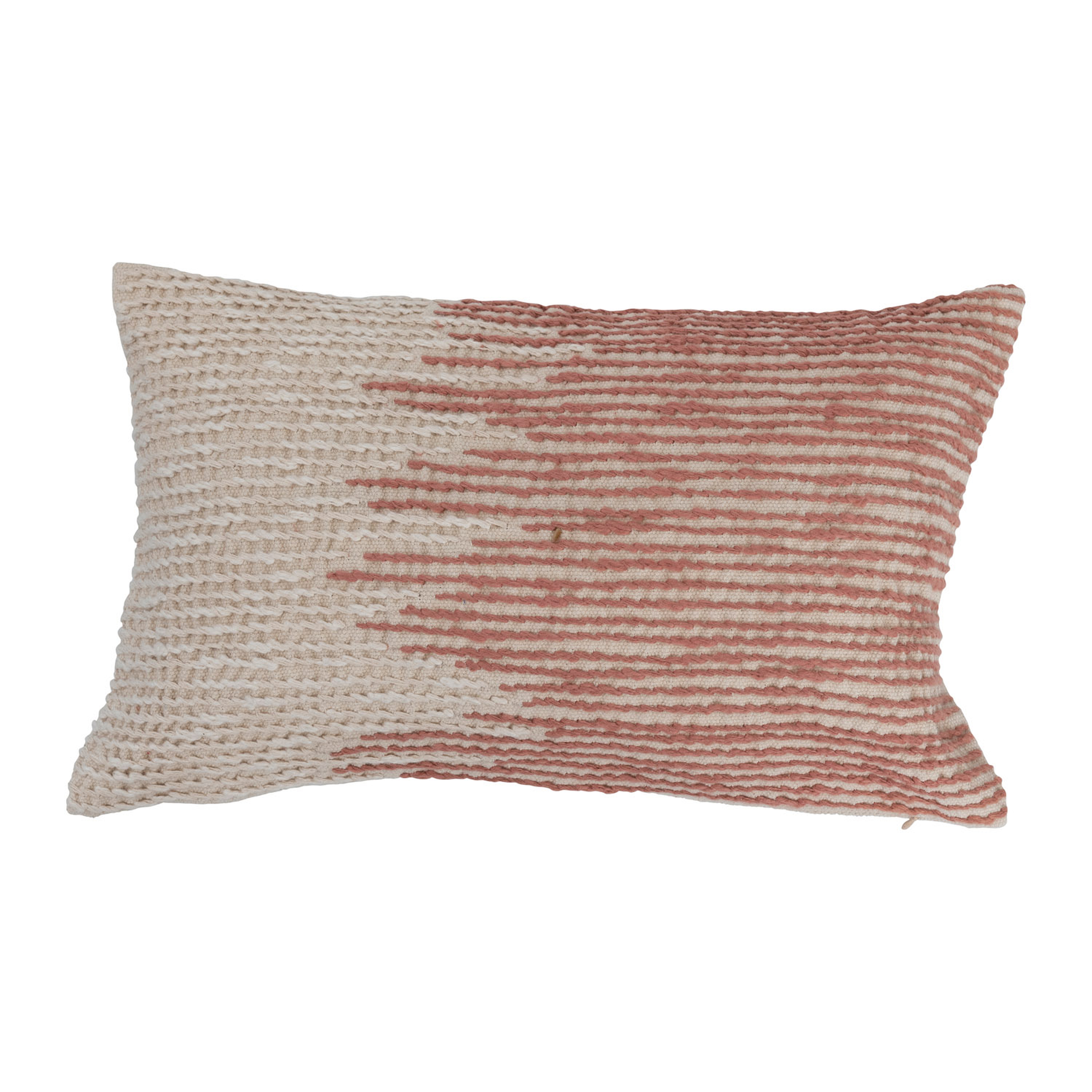 Cotton Embroidered Lumbar Pillow - Creative Co-Op