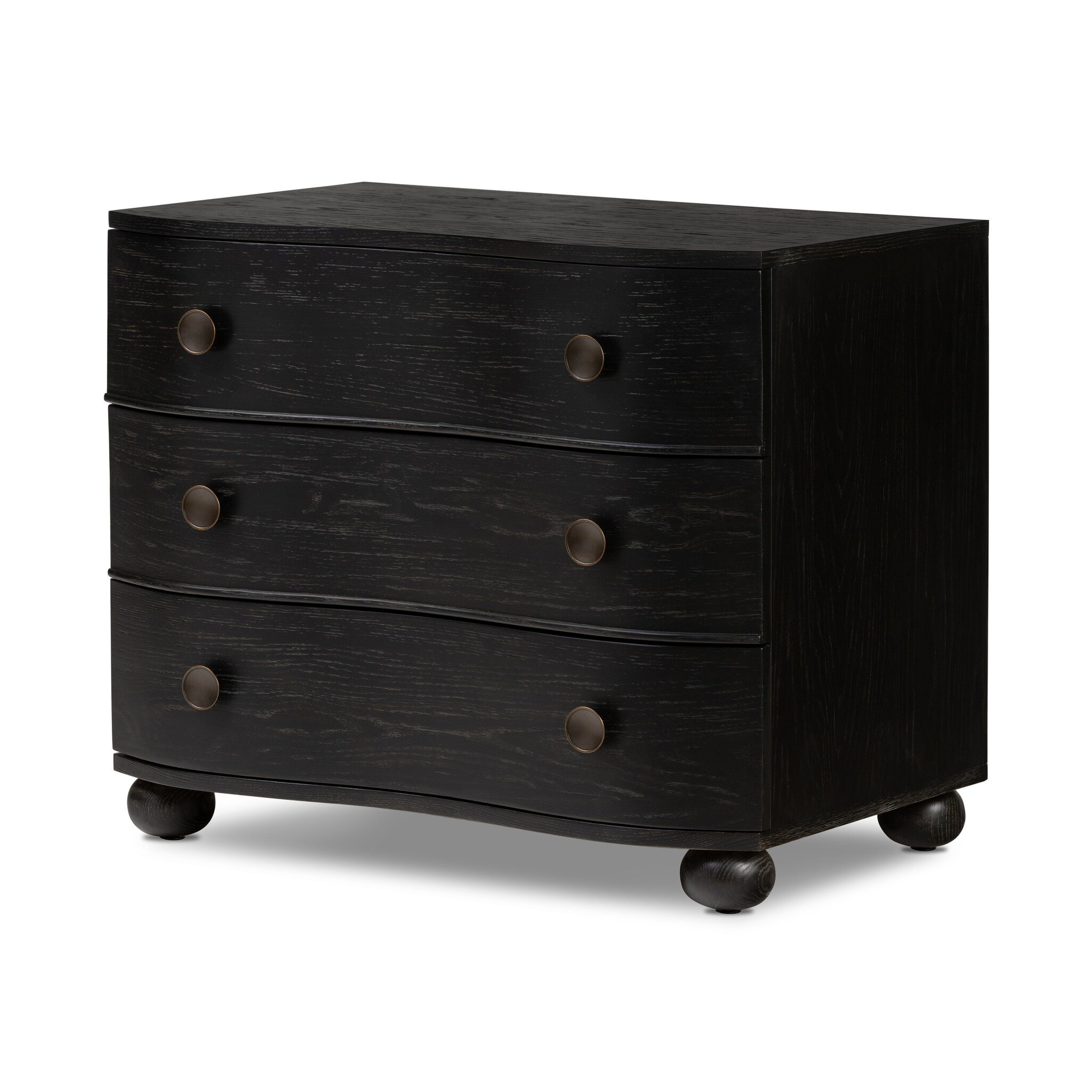 Tiago Nightstand - Distressed Black Oak - Four Hands