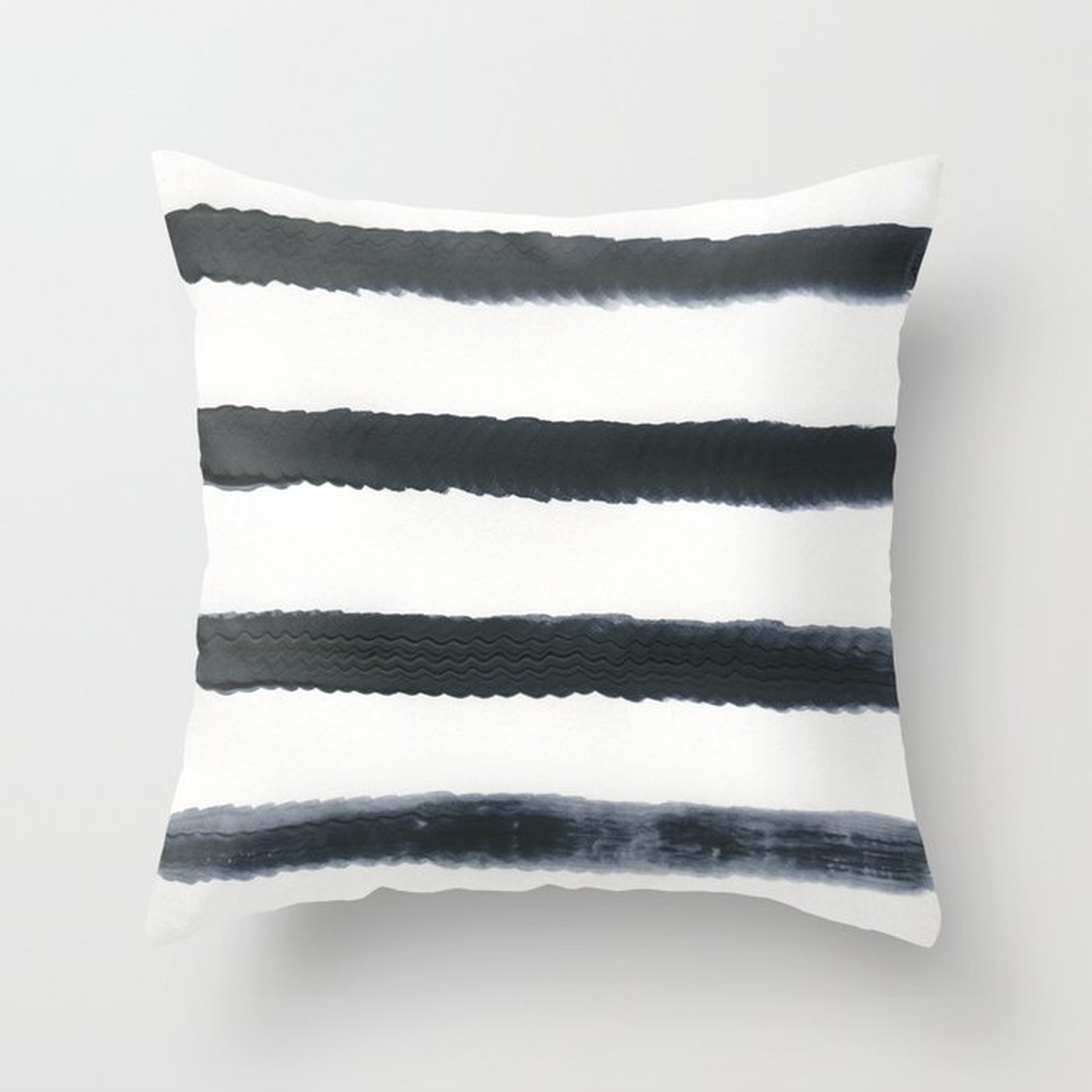 Black Wavy Stripes Throw Pillow by Georgiana Paraschiv - Cover (18" x 18") With Pillow Insert - Outdoor Pillow - Society6