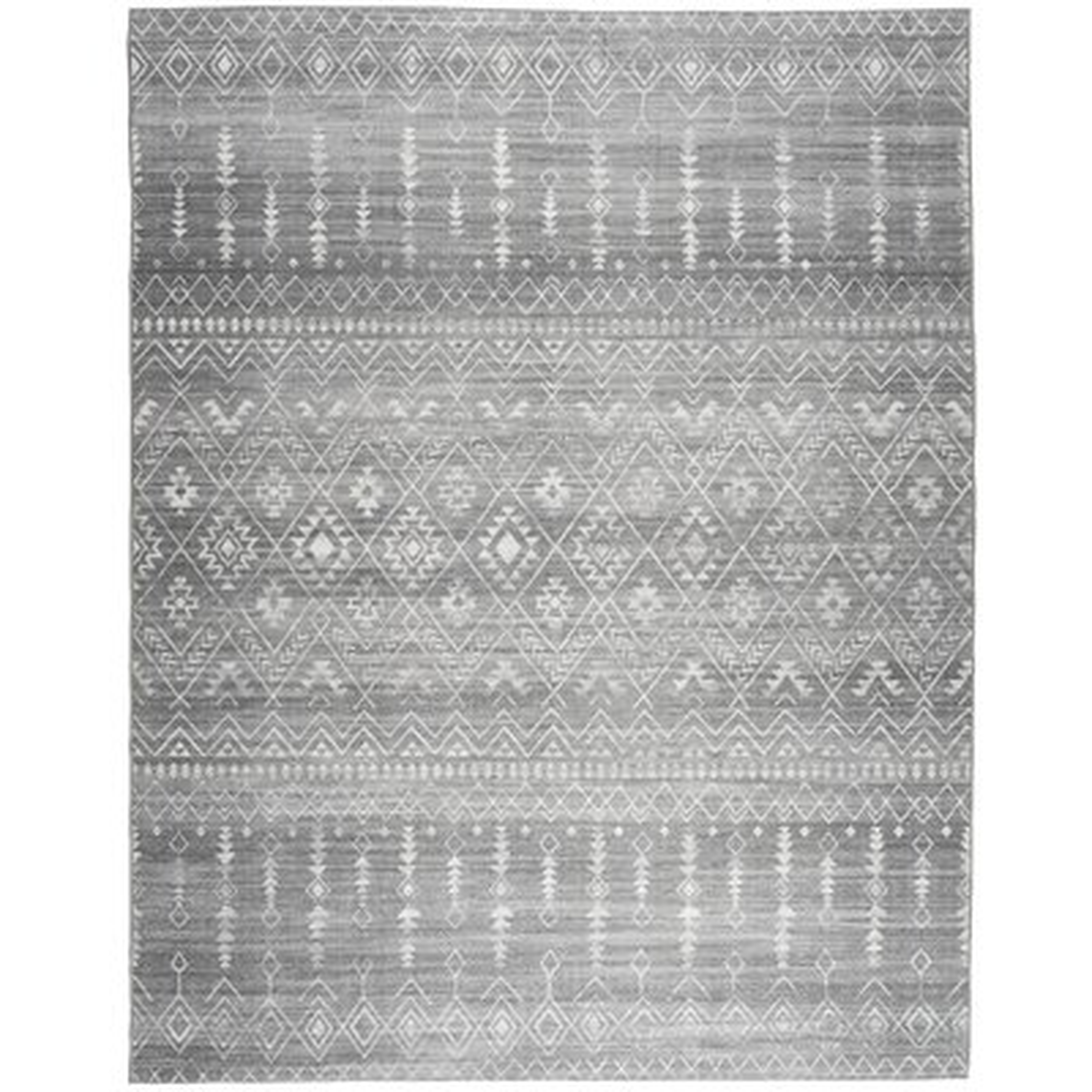 Pilou Southwestern Flatweave Gray Area Rug - Wayfair