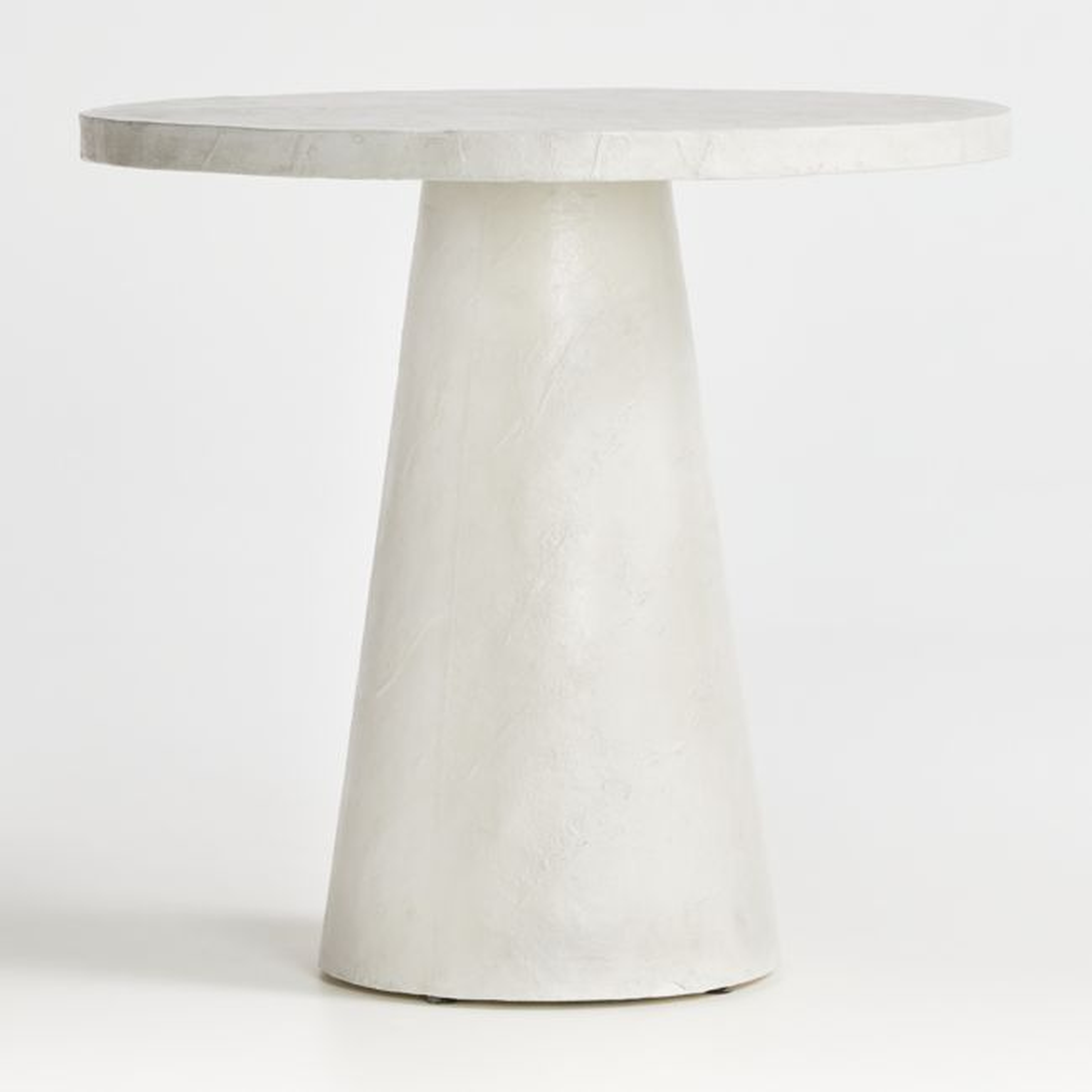 Willy White Plaster Pedestal Bistro Table by Leanne Ford - Crate and Barrel