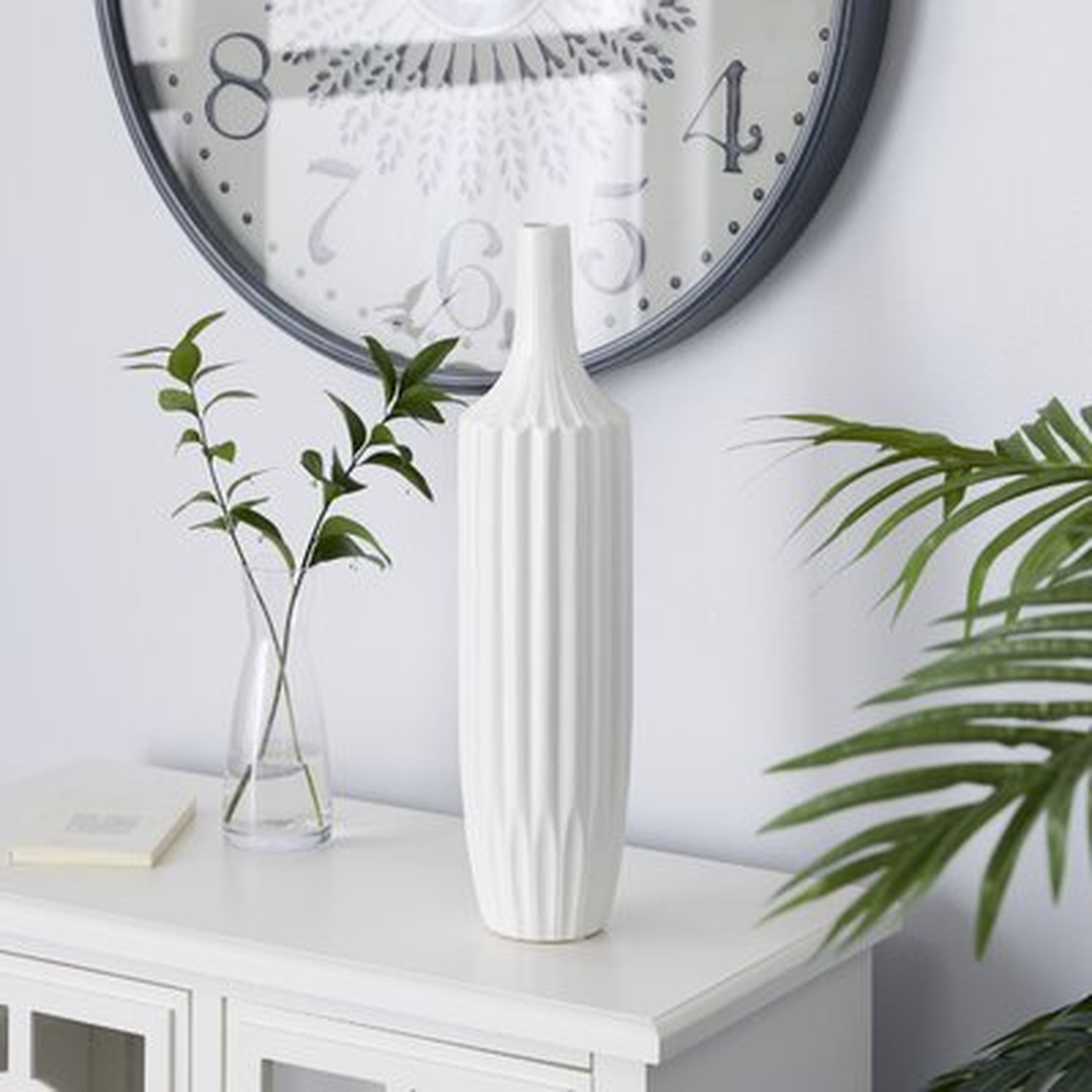 2 Piece Sylvester White 19" Indoor / Outdoor Use Ceramic Table Vase Set - Wayfair