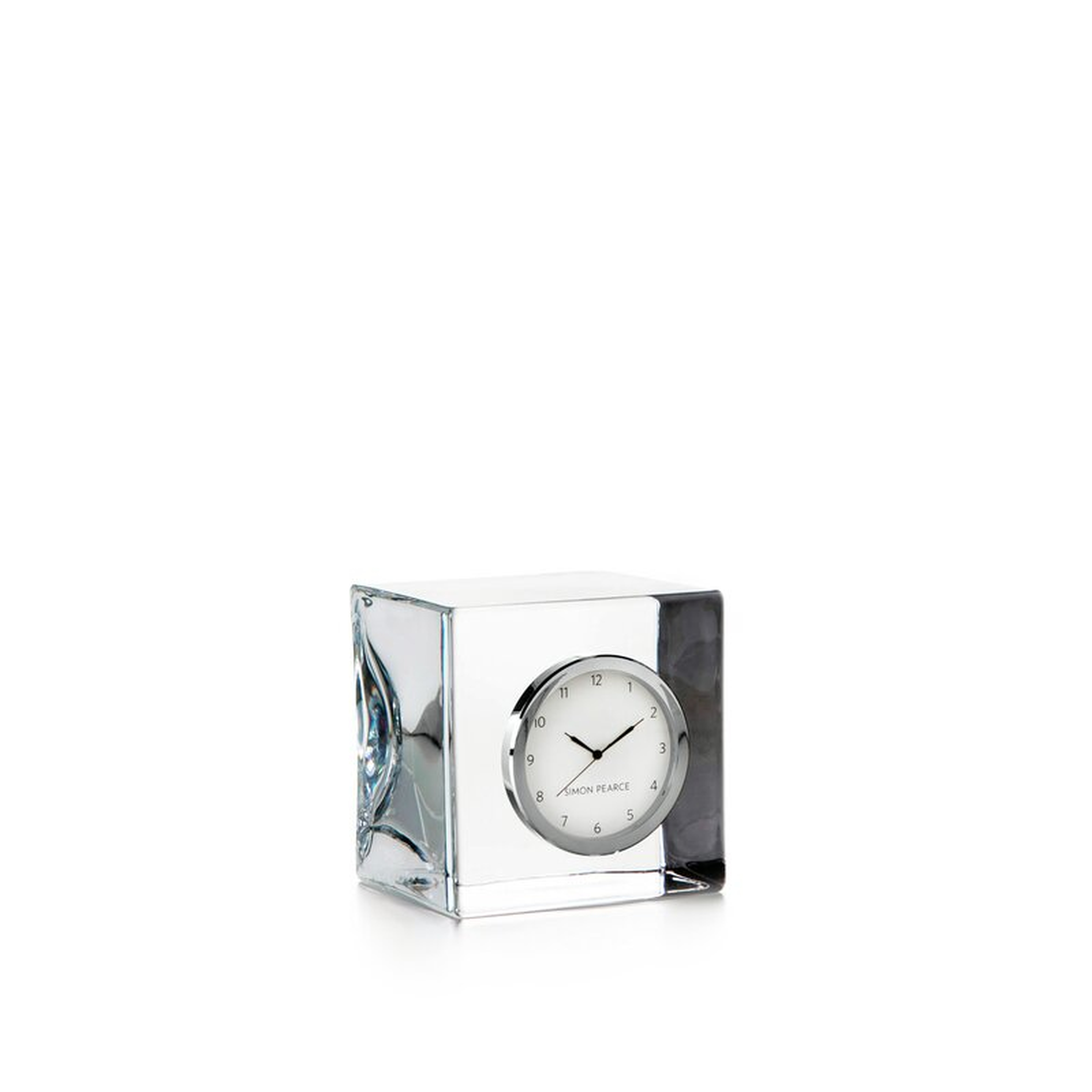 Simon Pearce Modern & Contemporary Analog Glass Quartz Tabletop Clock in Clear - Perigold