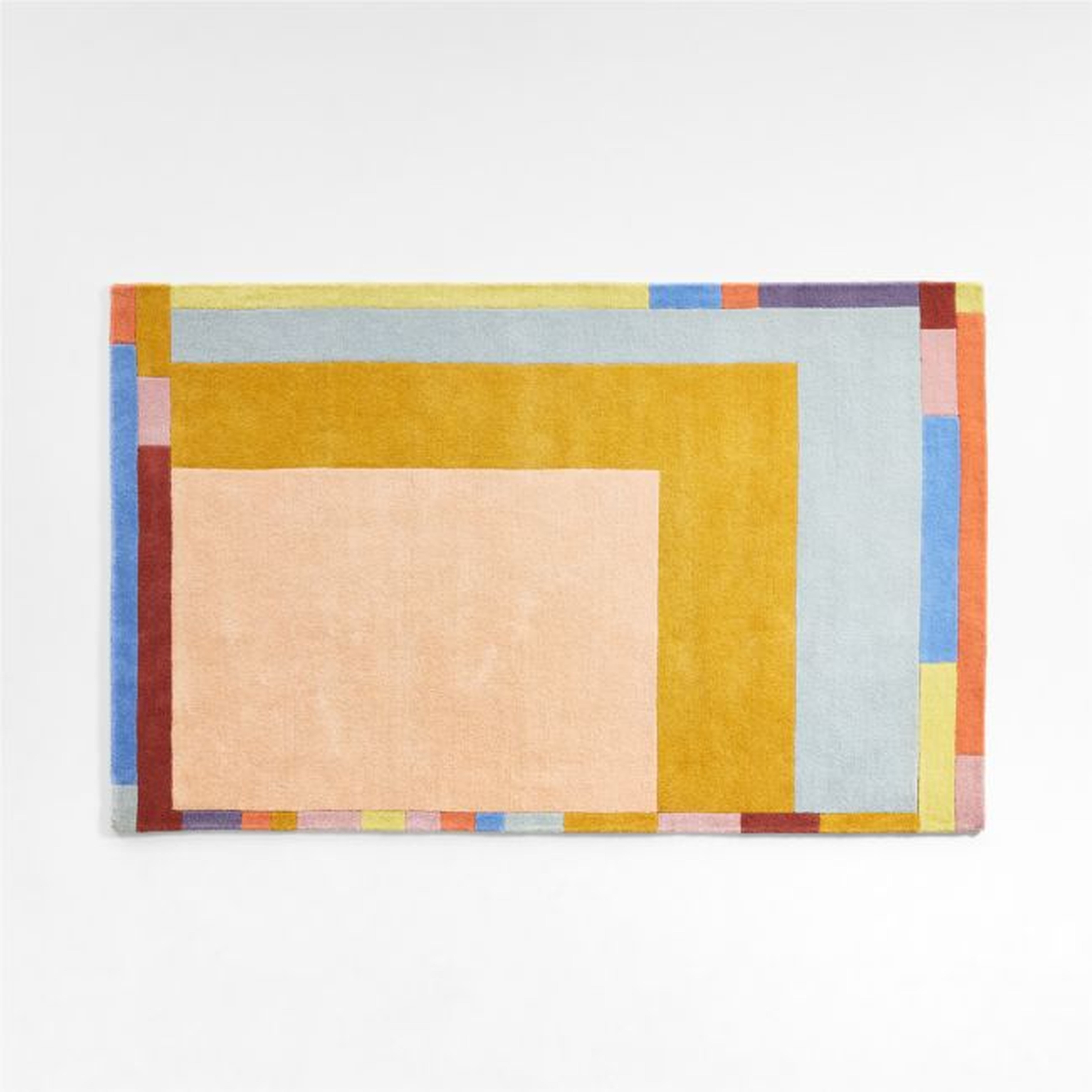Bright Bordered Colorblock Kids Rug 5x8 - Crate and Barrel