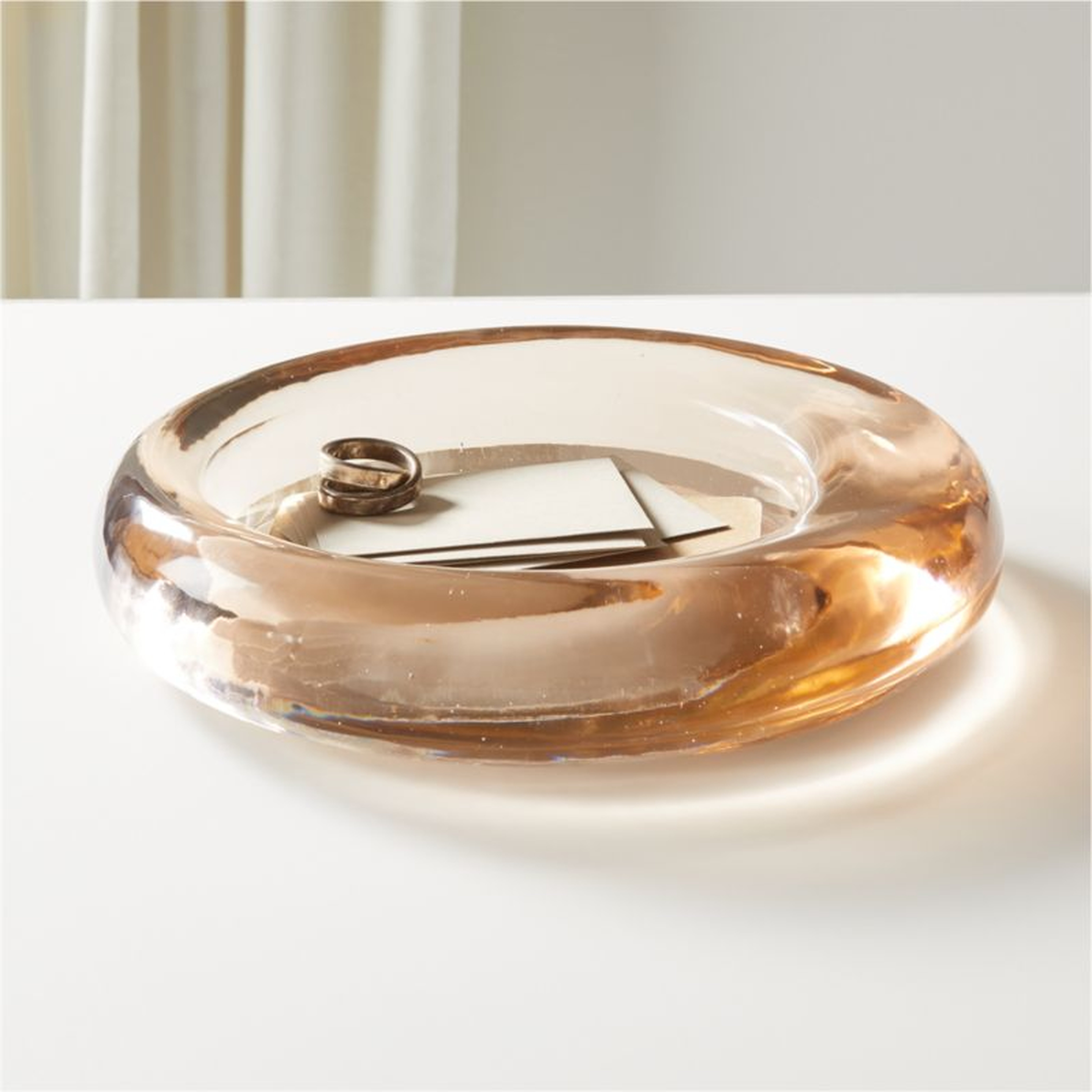 Bangle Dirty Rose Glass Decorative Bowl - CB2
