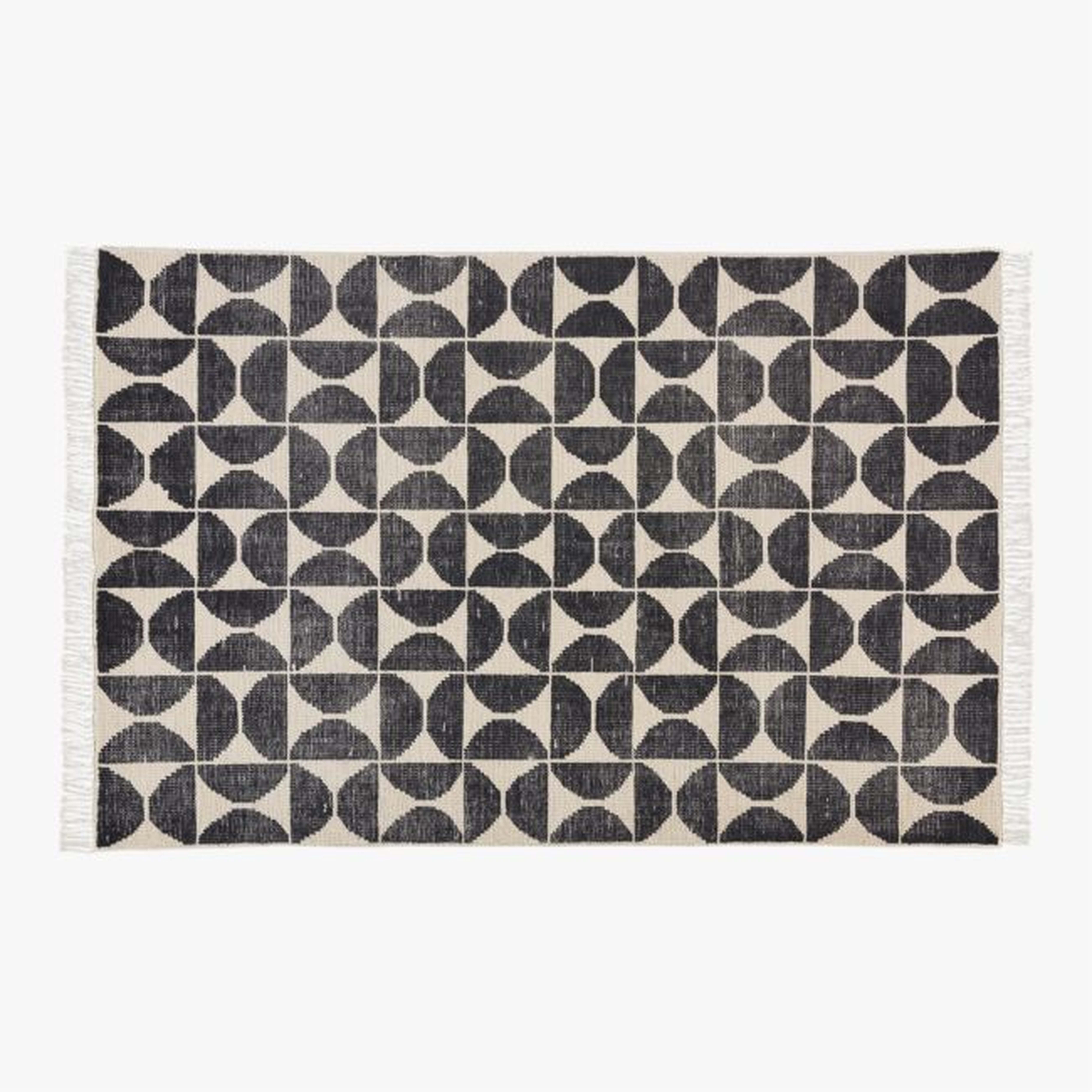 Myra Charcoal/White Hand-knotted Rug 5'x8' - CB2