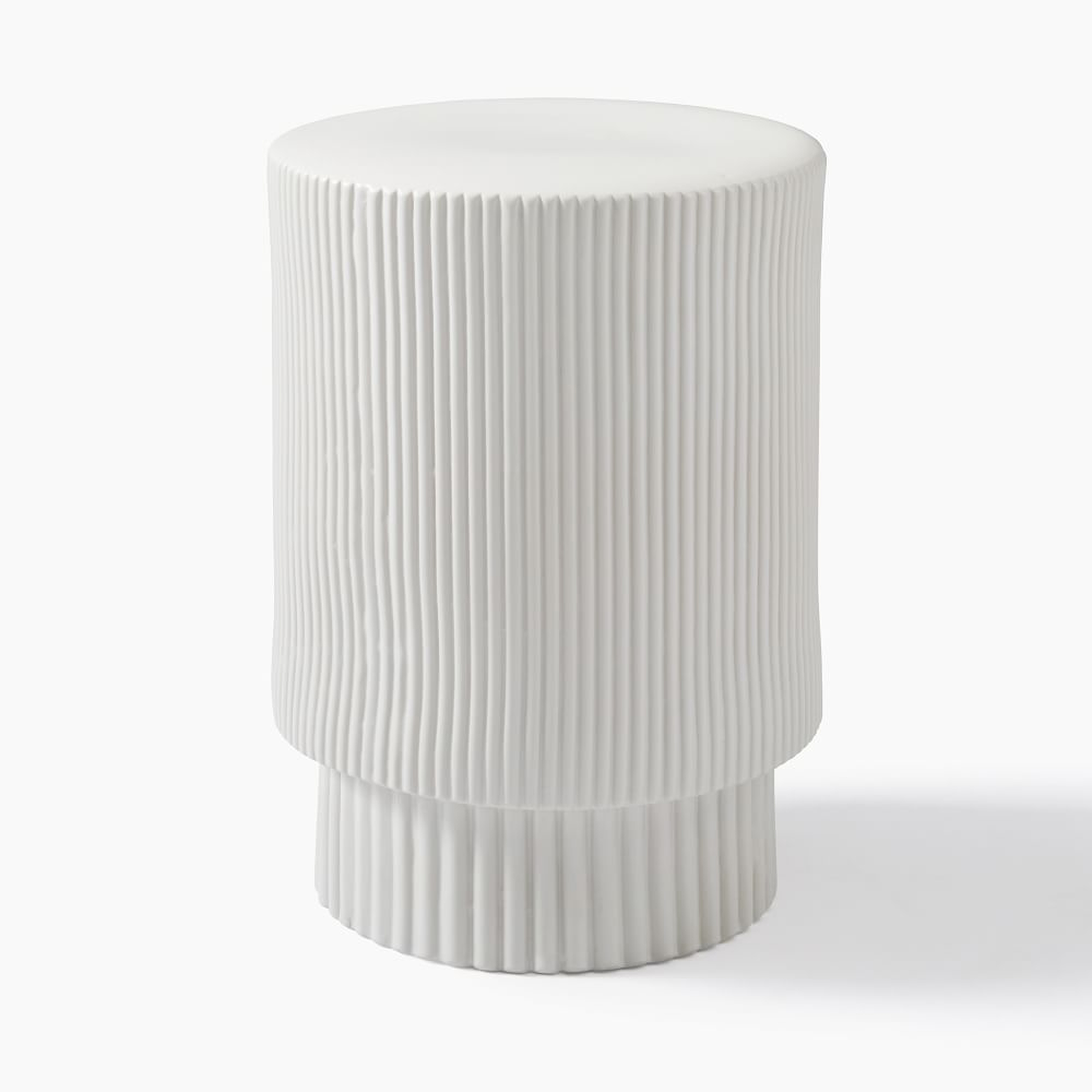 Textured (13") Collection Side Table, White - West Elm