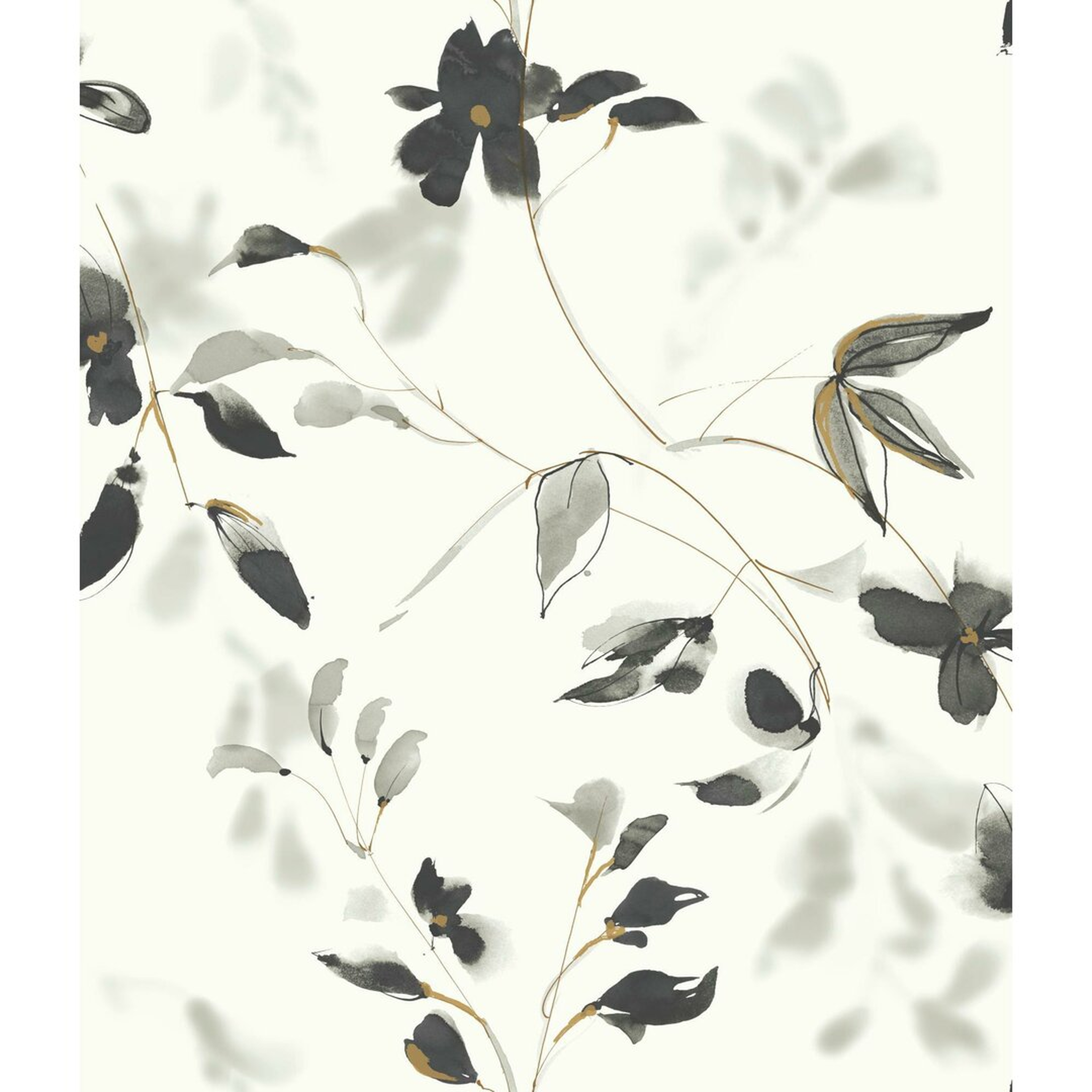 "York Wallcoverings Candice Olson Linden Flower 33' L x 20.5"" W Metallic Wallpaper Roll" - Perigold