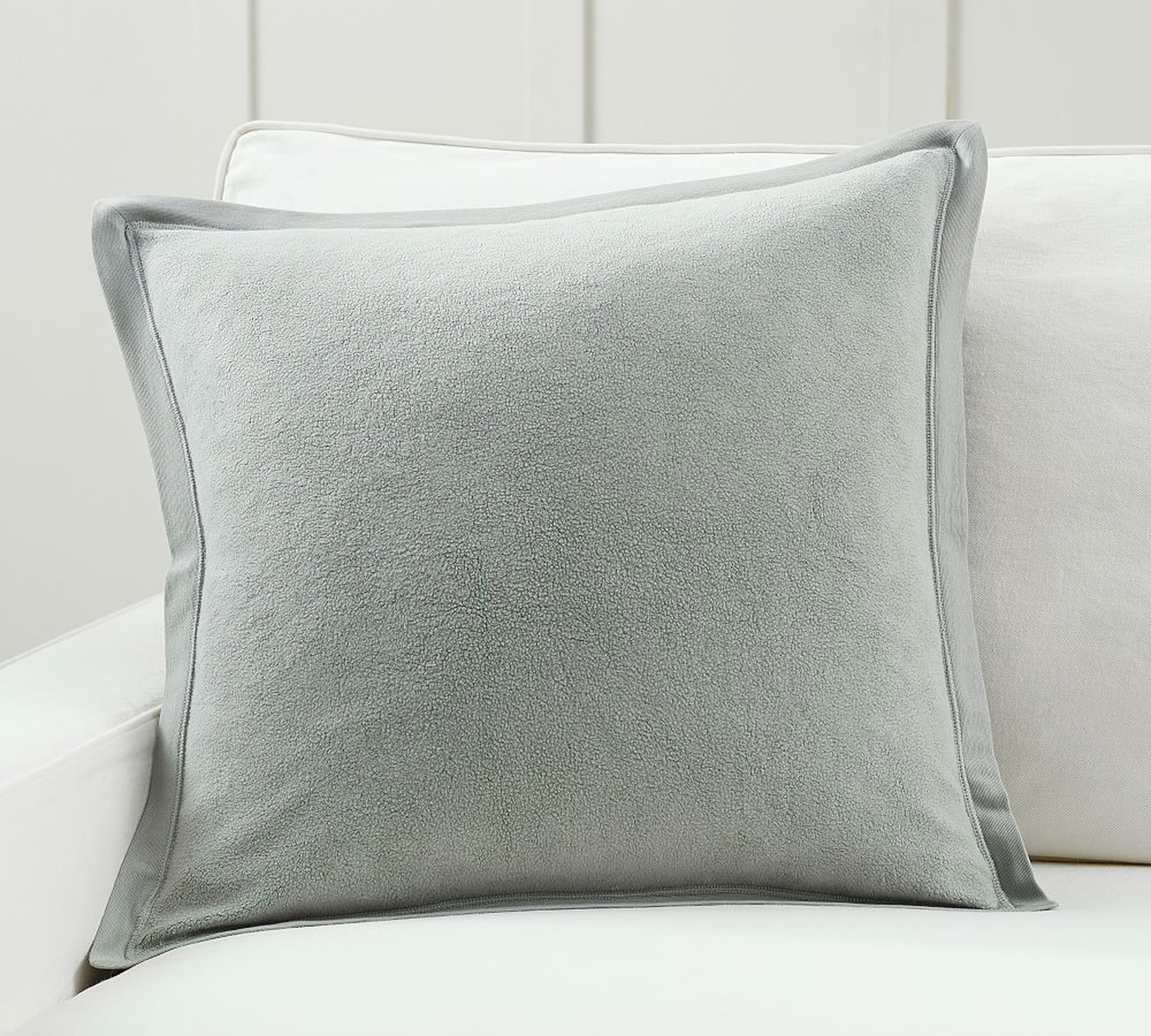 Cozy Sweatshirt Pillow Cover, 20 x 20", Eucalyptus - Pottery Barn