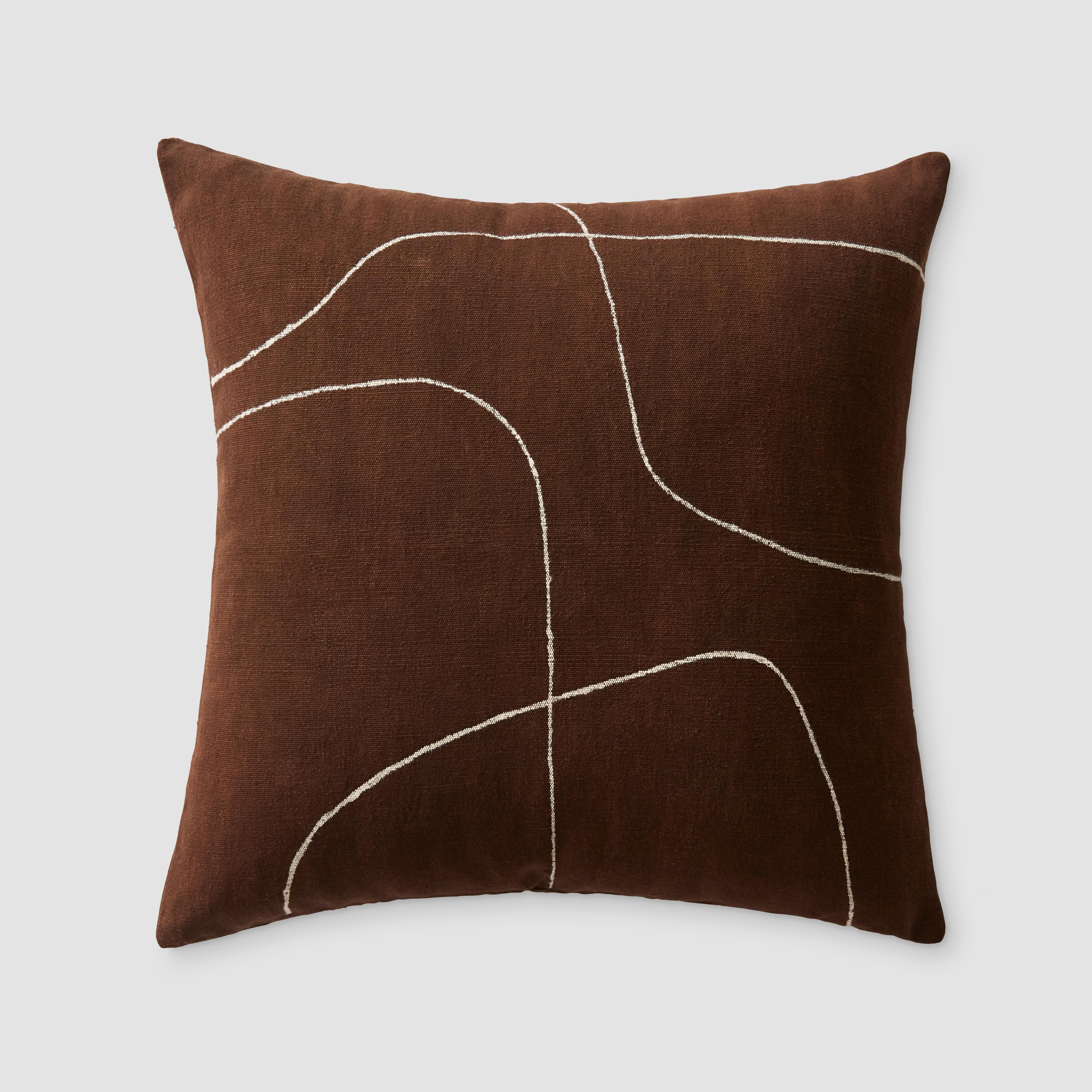 The Citizenry Lueur Mud Cloth Pillow | 18" x 18" | Brown - The Citizenry