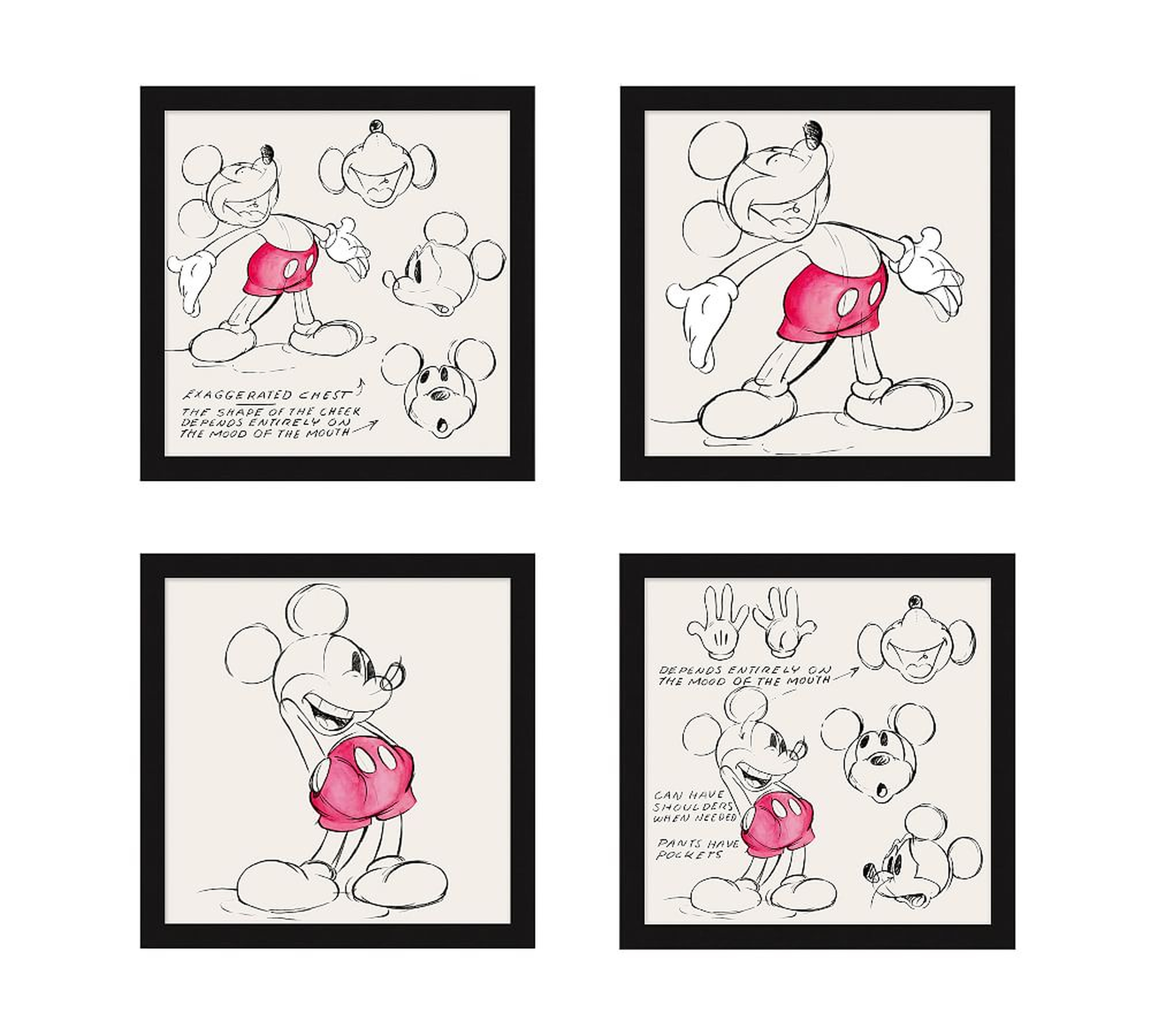 Mickey Mouse Prints, Set of 4 - Pottery Barn