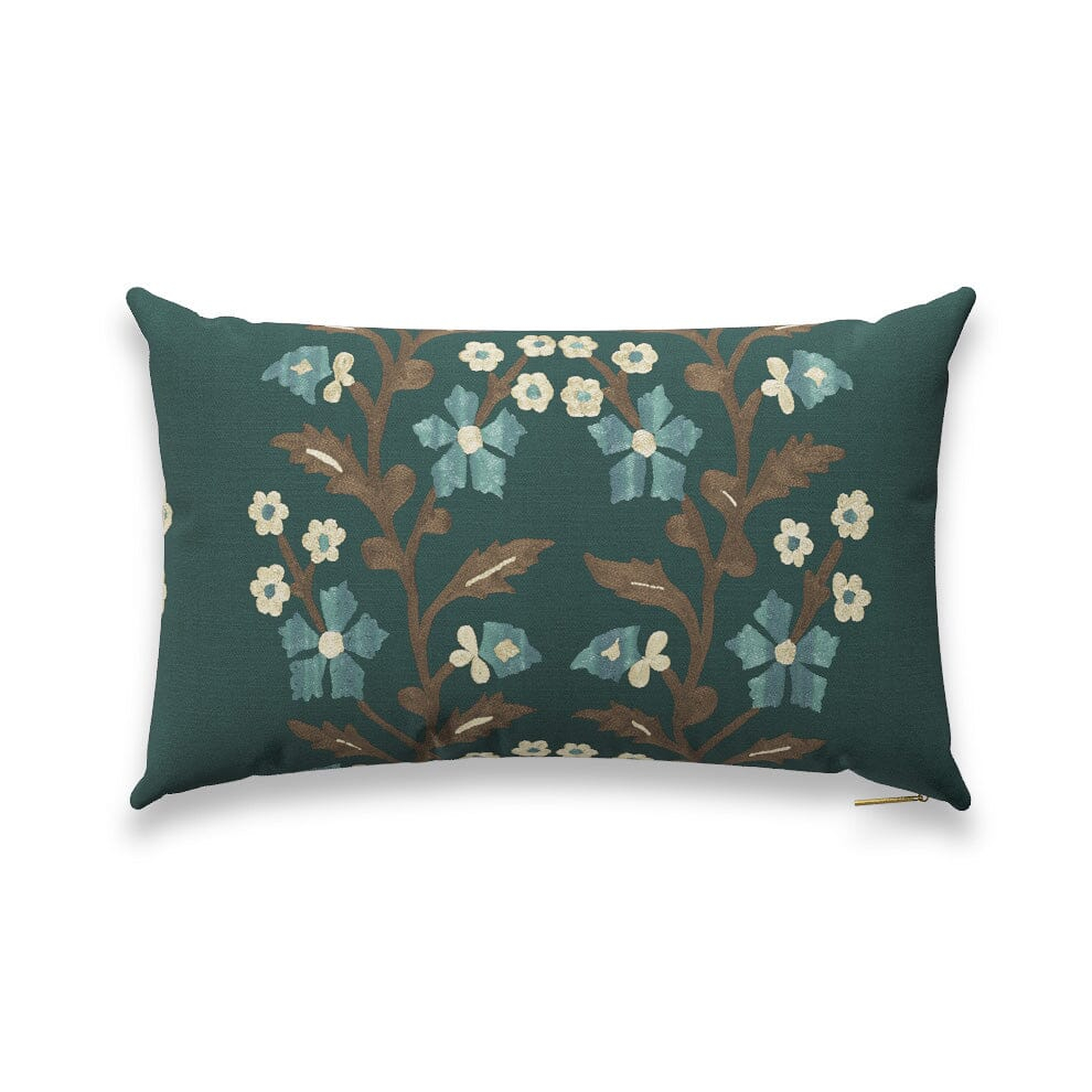 Spruce Tree of Life Suzani Pillow by St. Frank | Green | 26" W x 16" H | Cotton/Linen - St. Frank