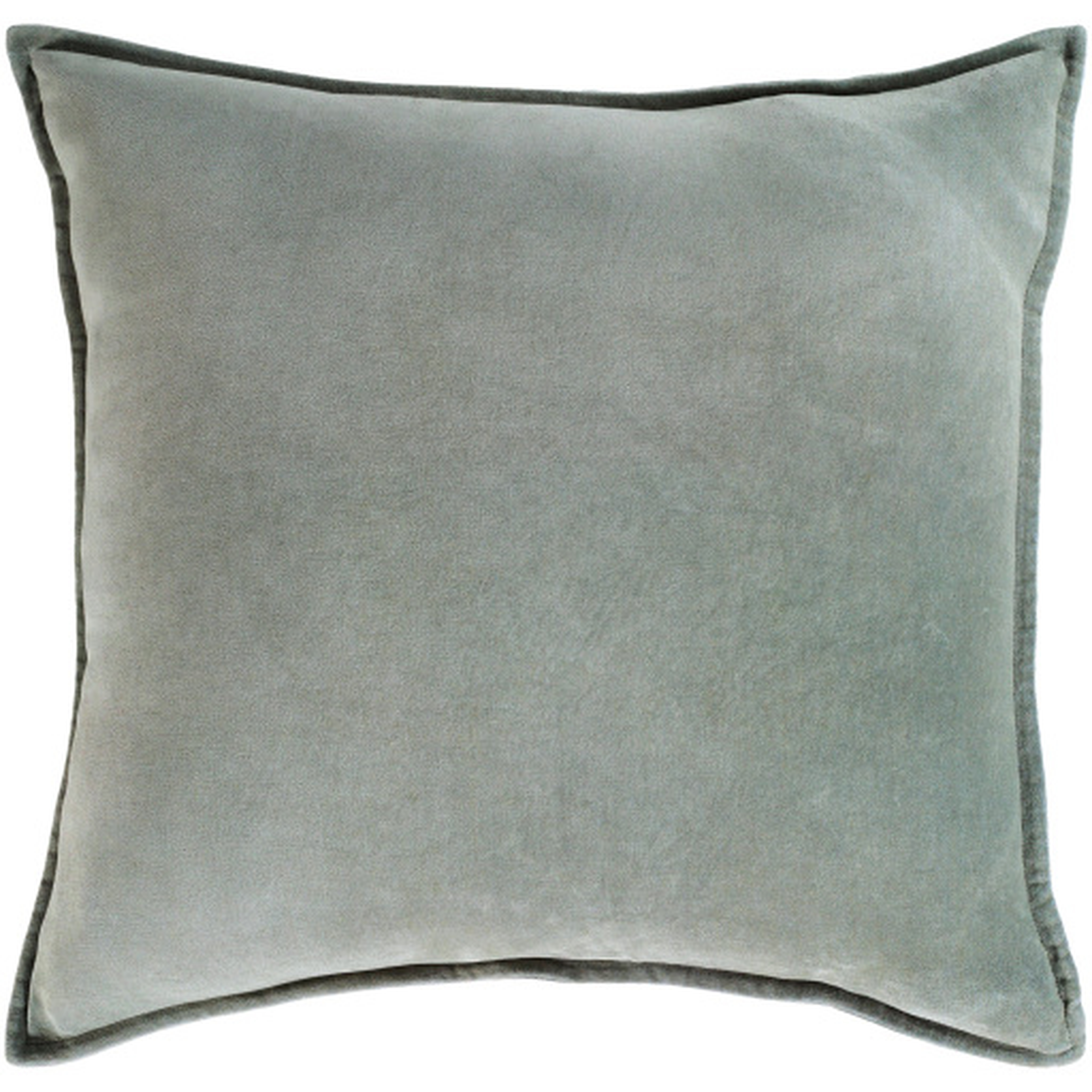 Cotton Velvet Pillow, 18" x 18", Sage w/ poly insert - Surya