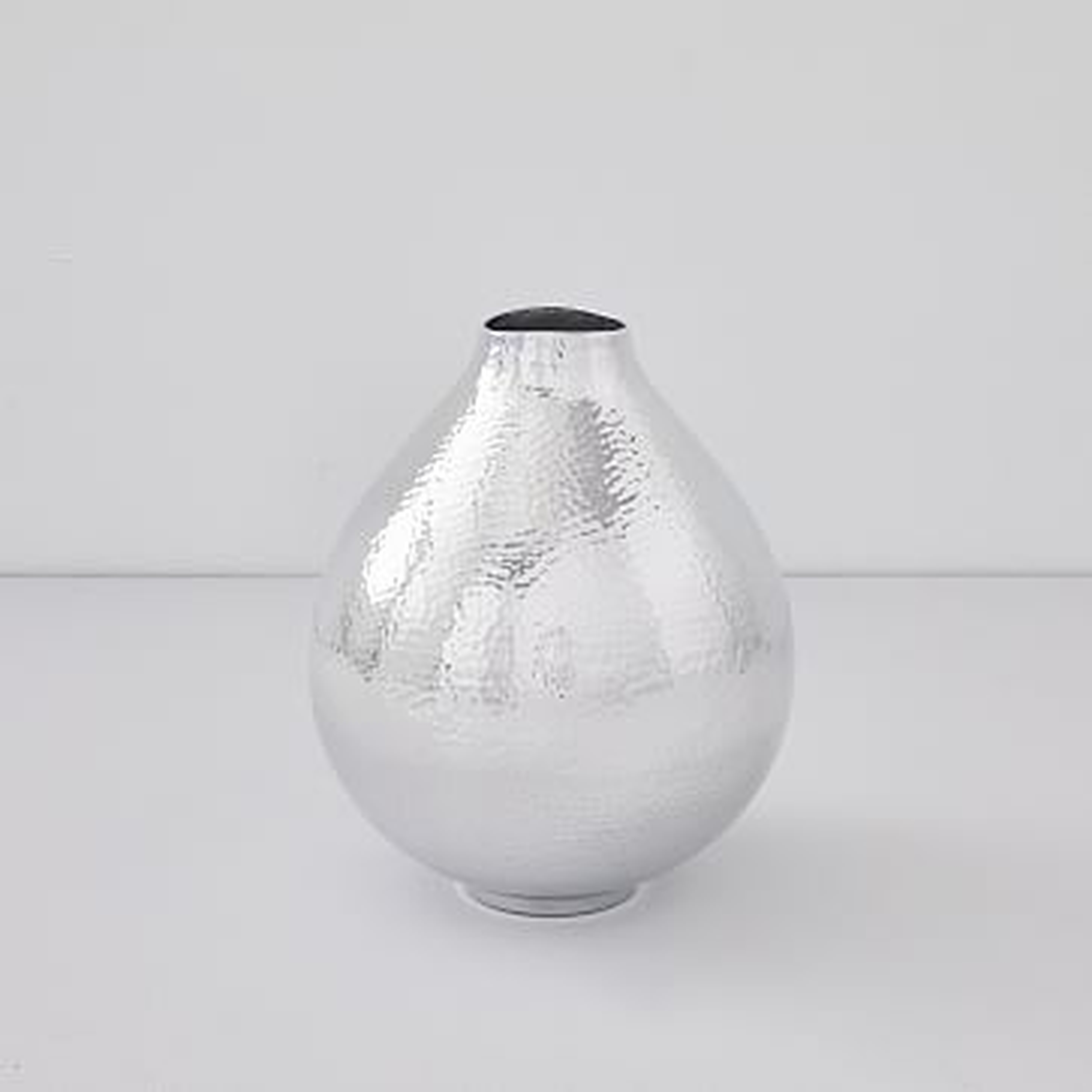 Hammered Silver Vases, Small Round, Silver - West Elm