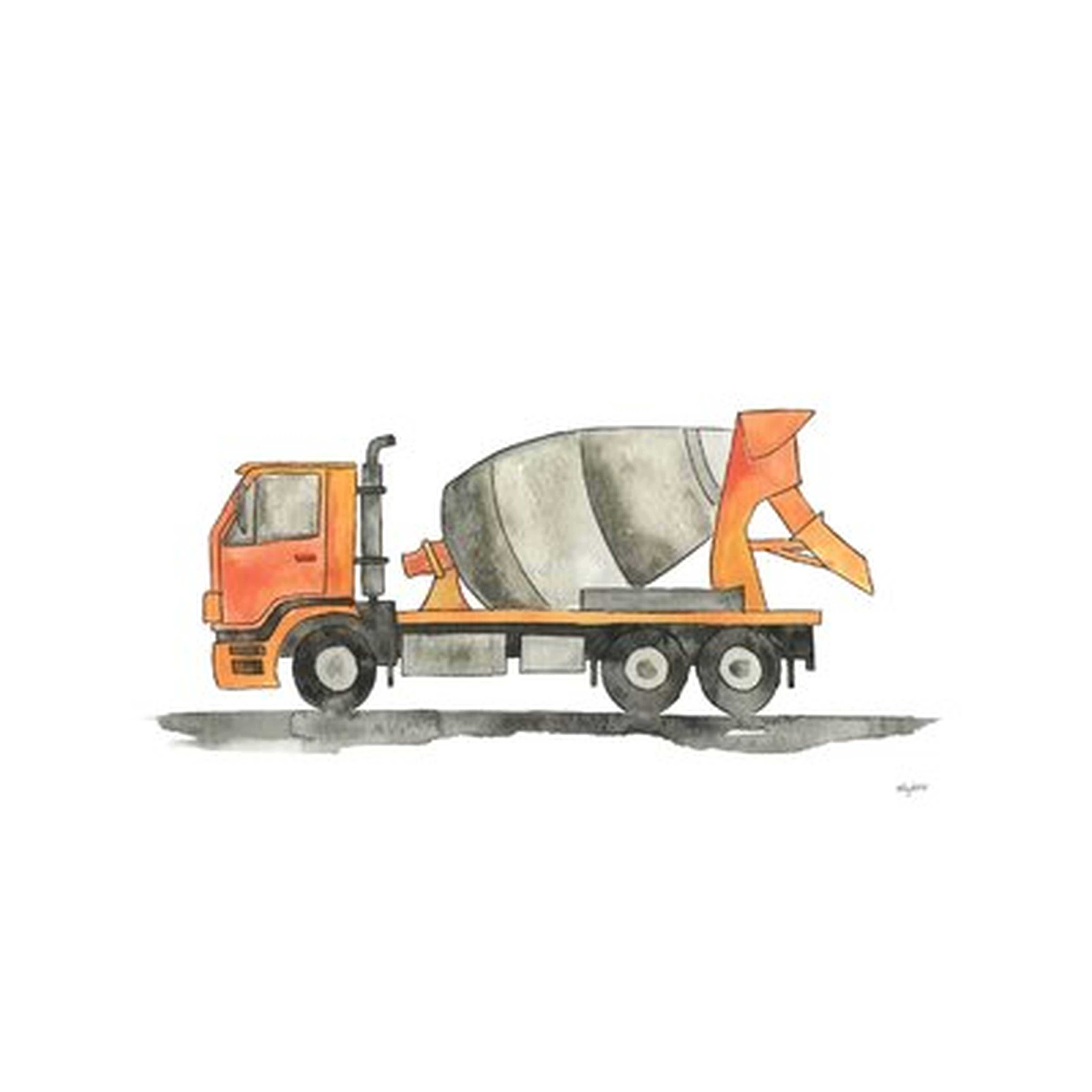 Cement Truck - Wrapped Canvas Print - Wayfair