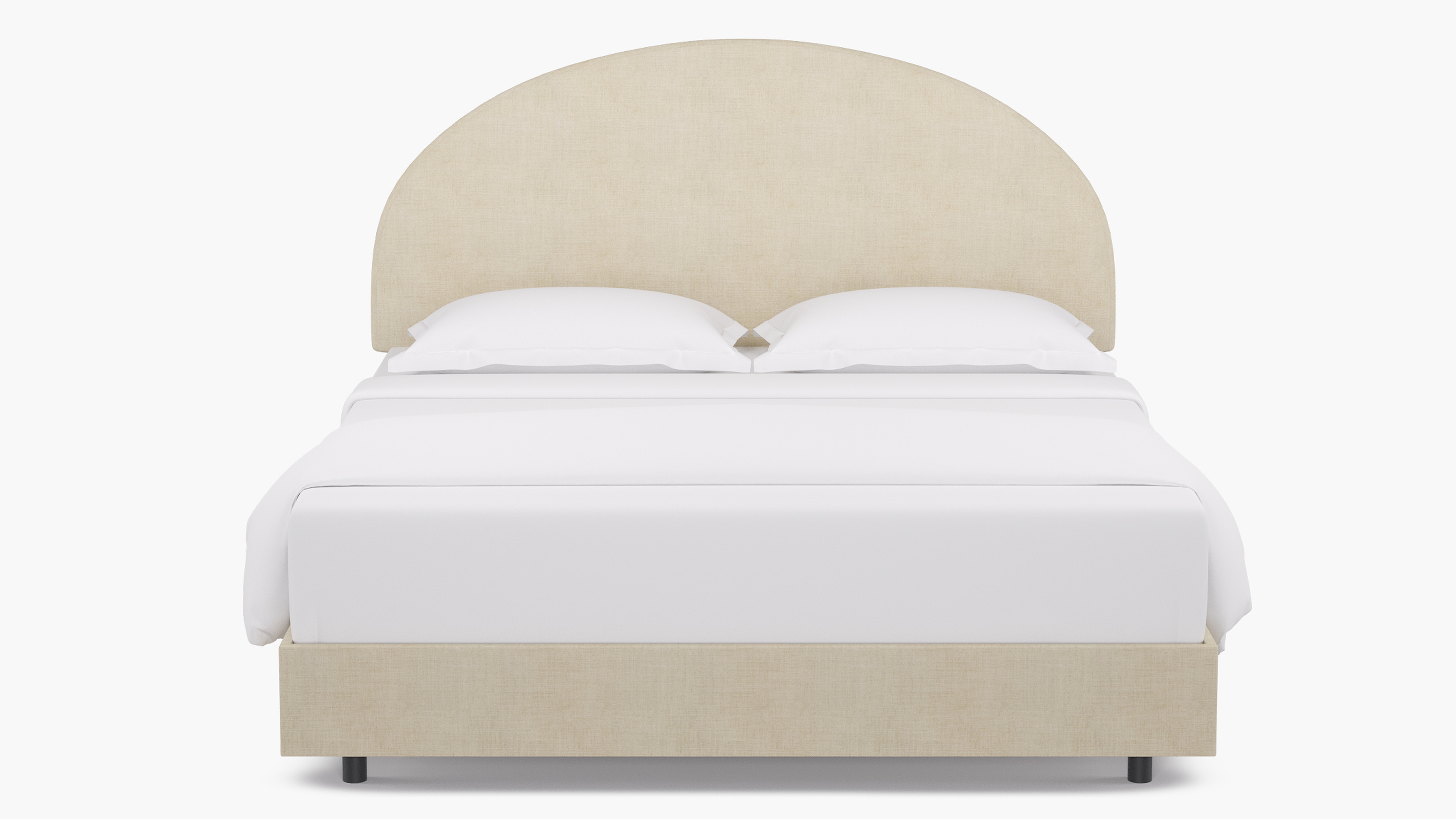 Arched Back Bed, Talc Everyday Linen, King - The Inside