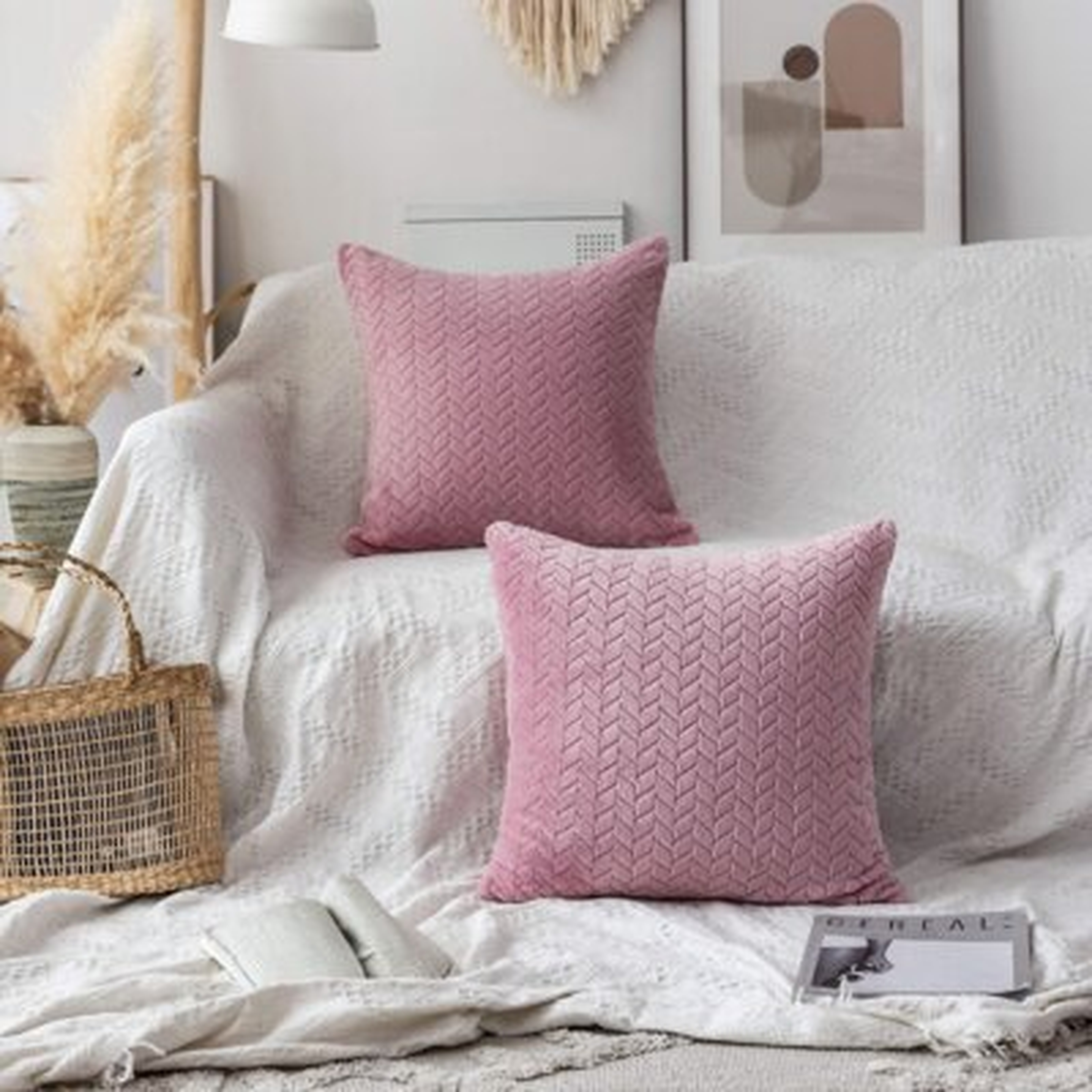 Velvet Soft Solid Decorative Throw Pillow Covers Set Cushion Cases Pillowcases For Livingroom/Couch - Wayfair