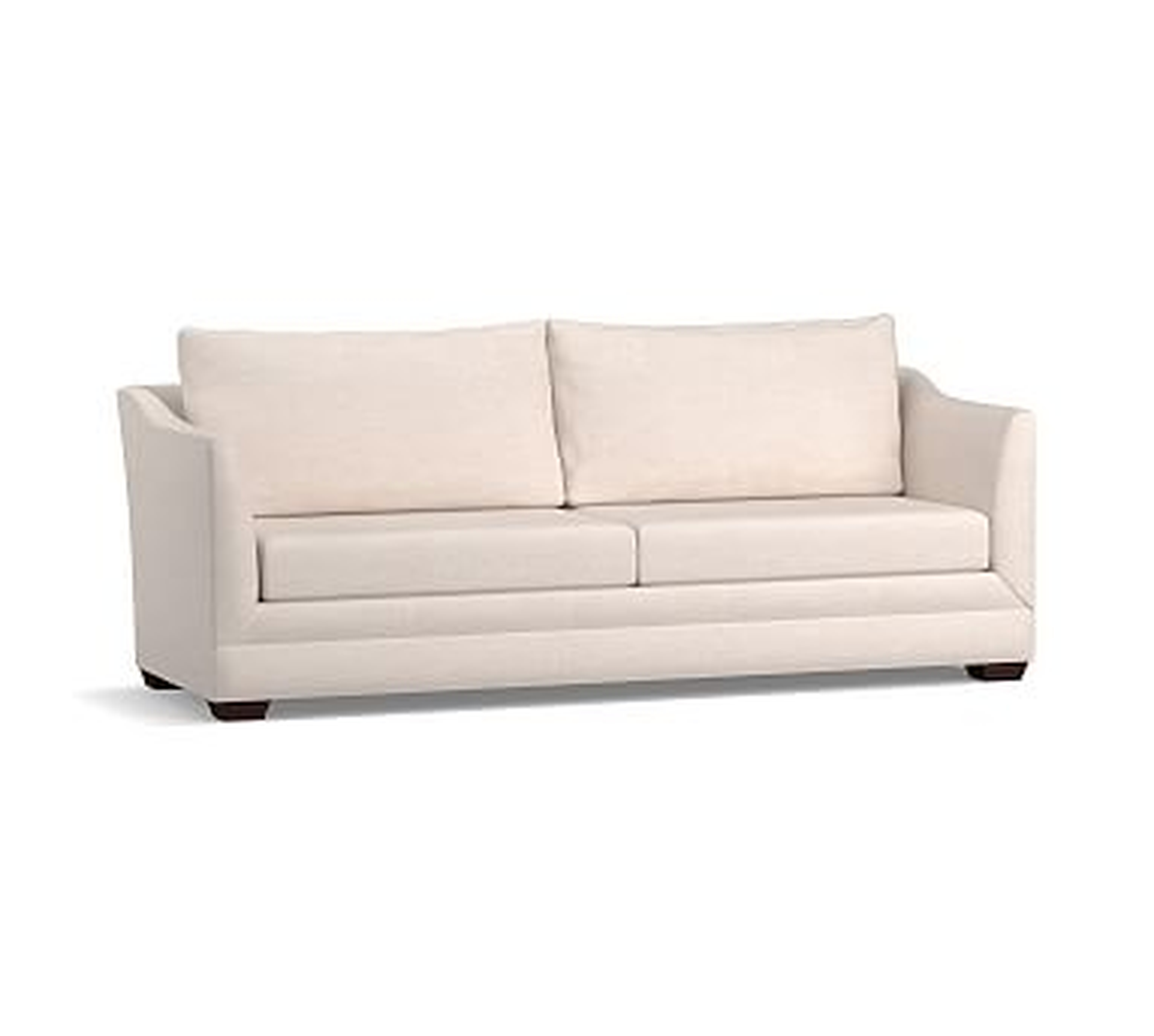 Celeste Upholstered Grand Sofa 86", Polyester Wrapped Cushions, Performance Twill Warm White - Pottery Barn