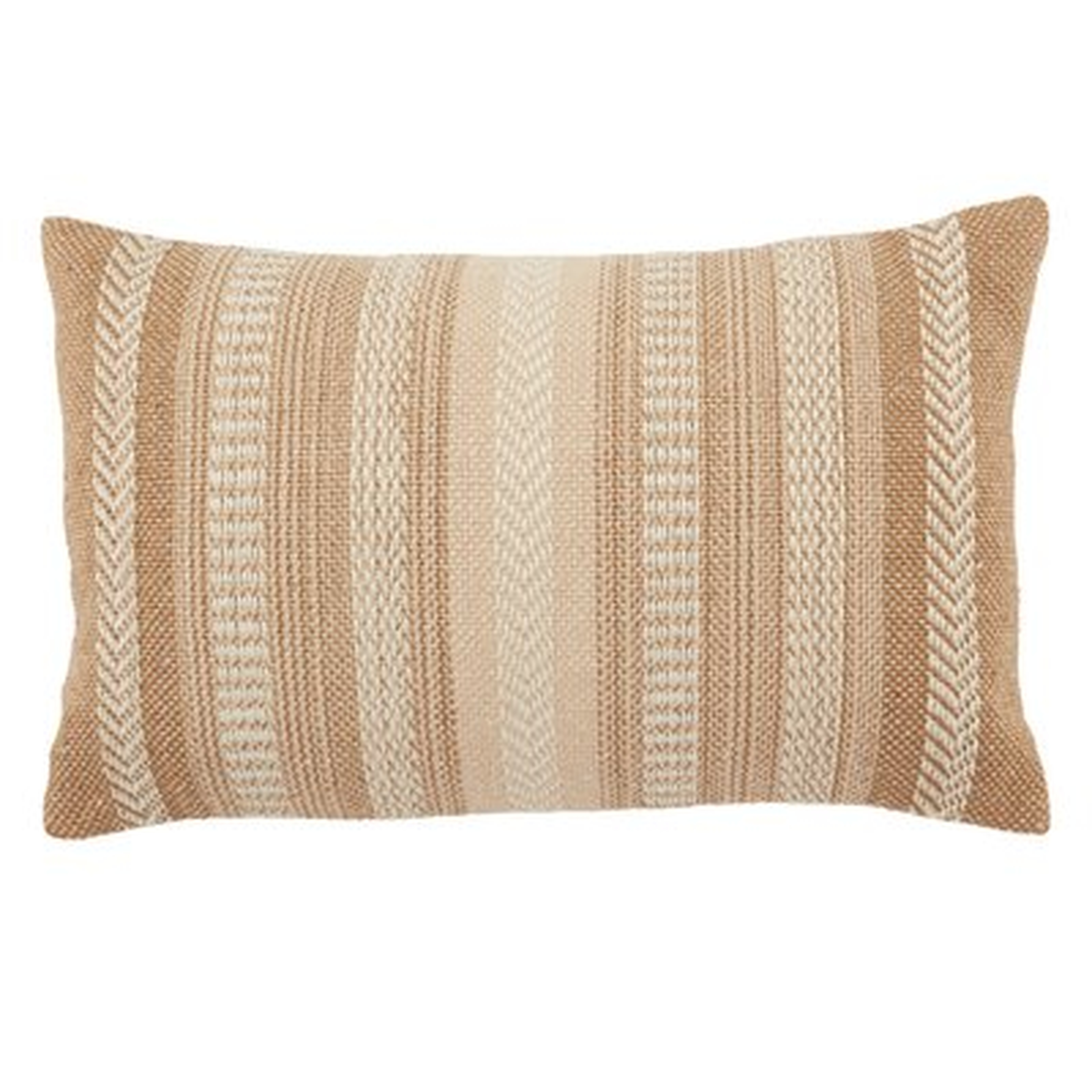 Papyrus Stripes Black/ Ivory Indoor/ Outdoor Lumbar Pillow 13X21 Inch - Wayfair