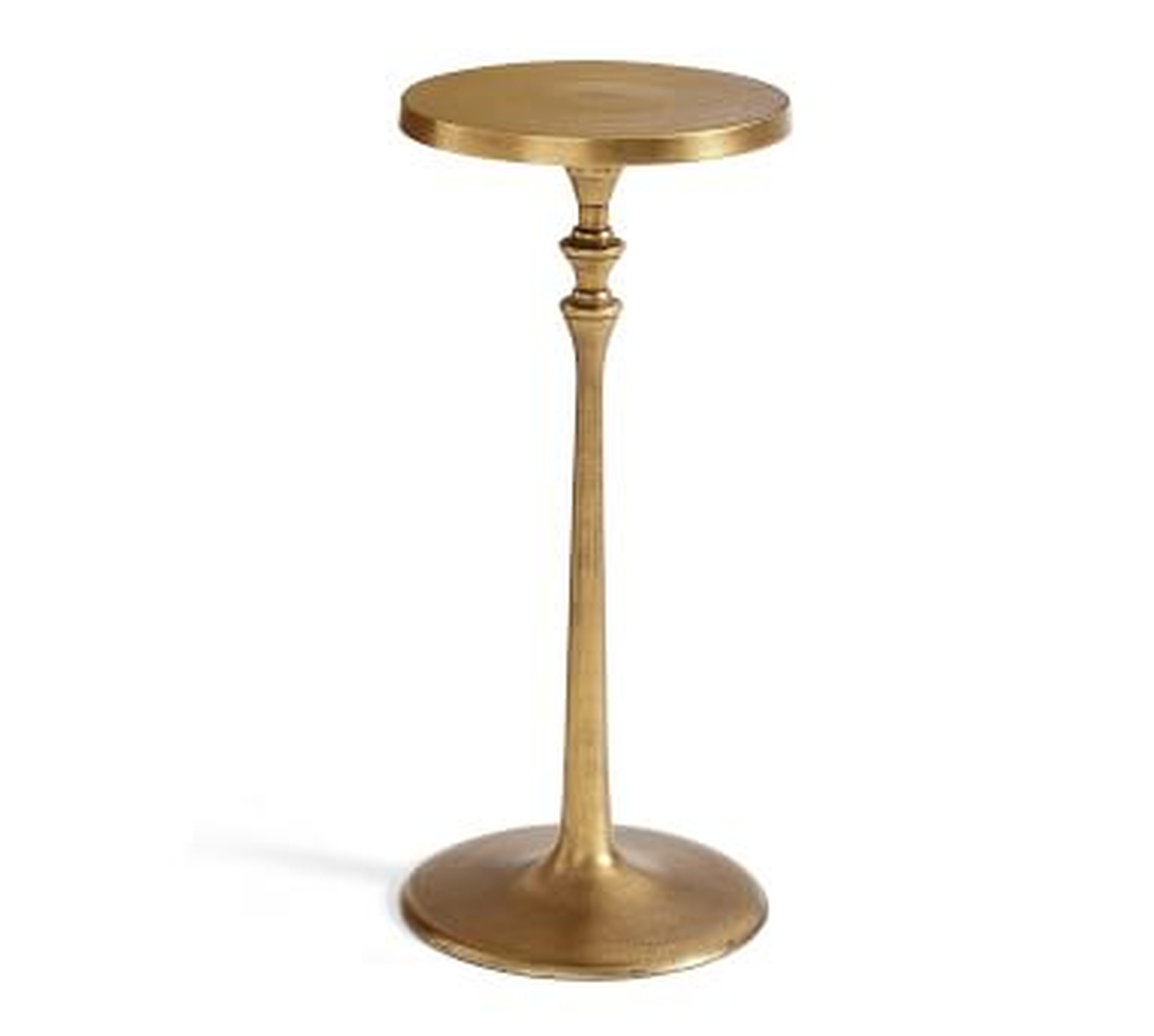 Round 9.5" Metal Cocktail Table, Antique Brass - Pottery Barn