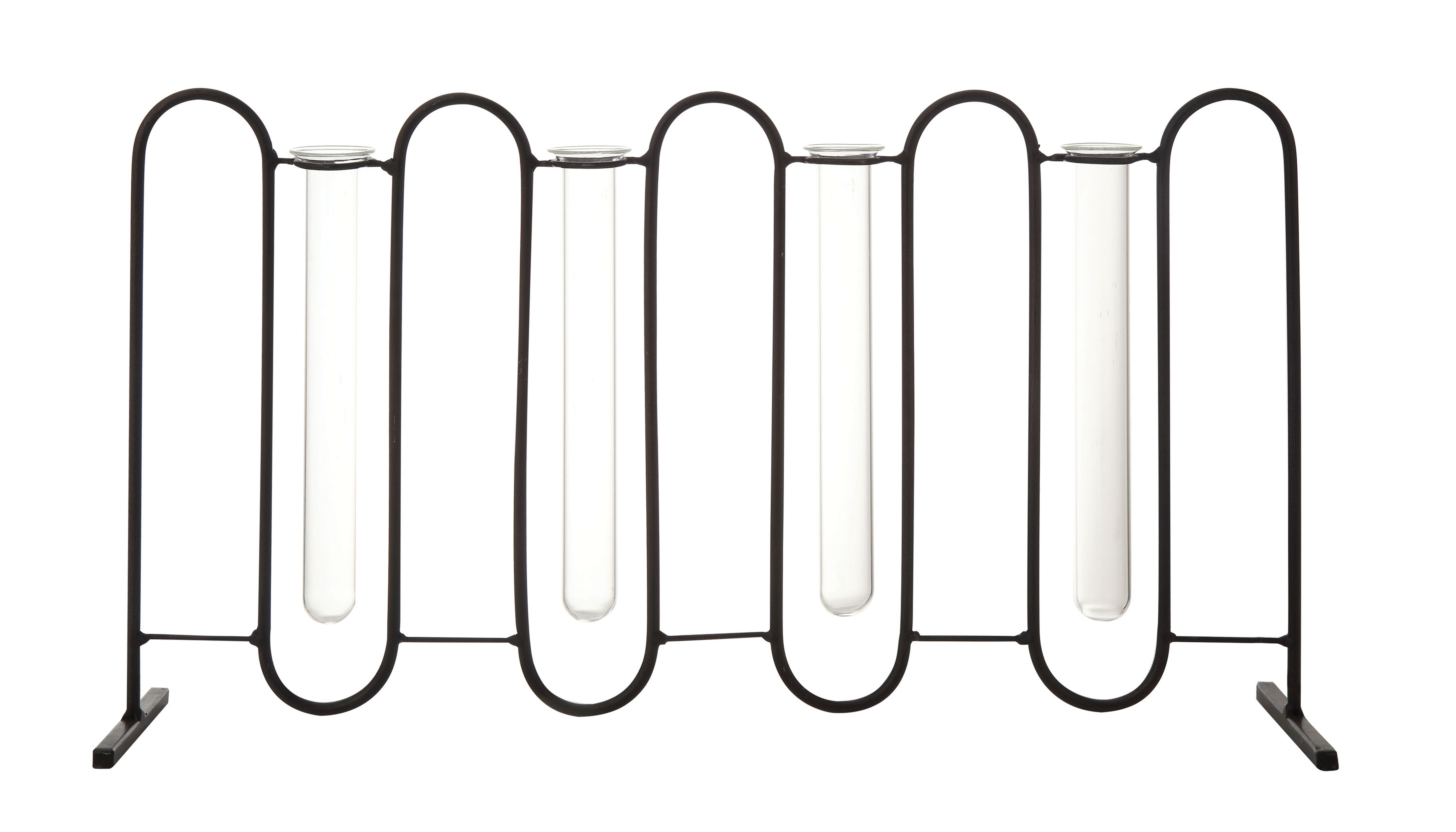 Four Test Tube Bud Vases in Metal Stand (Set of 5 Pieces) - Moss & Wilder