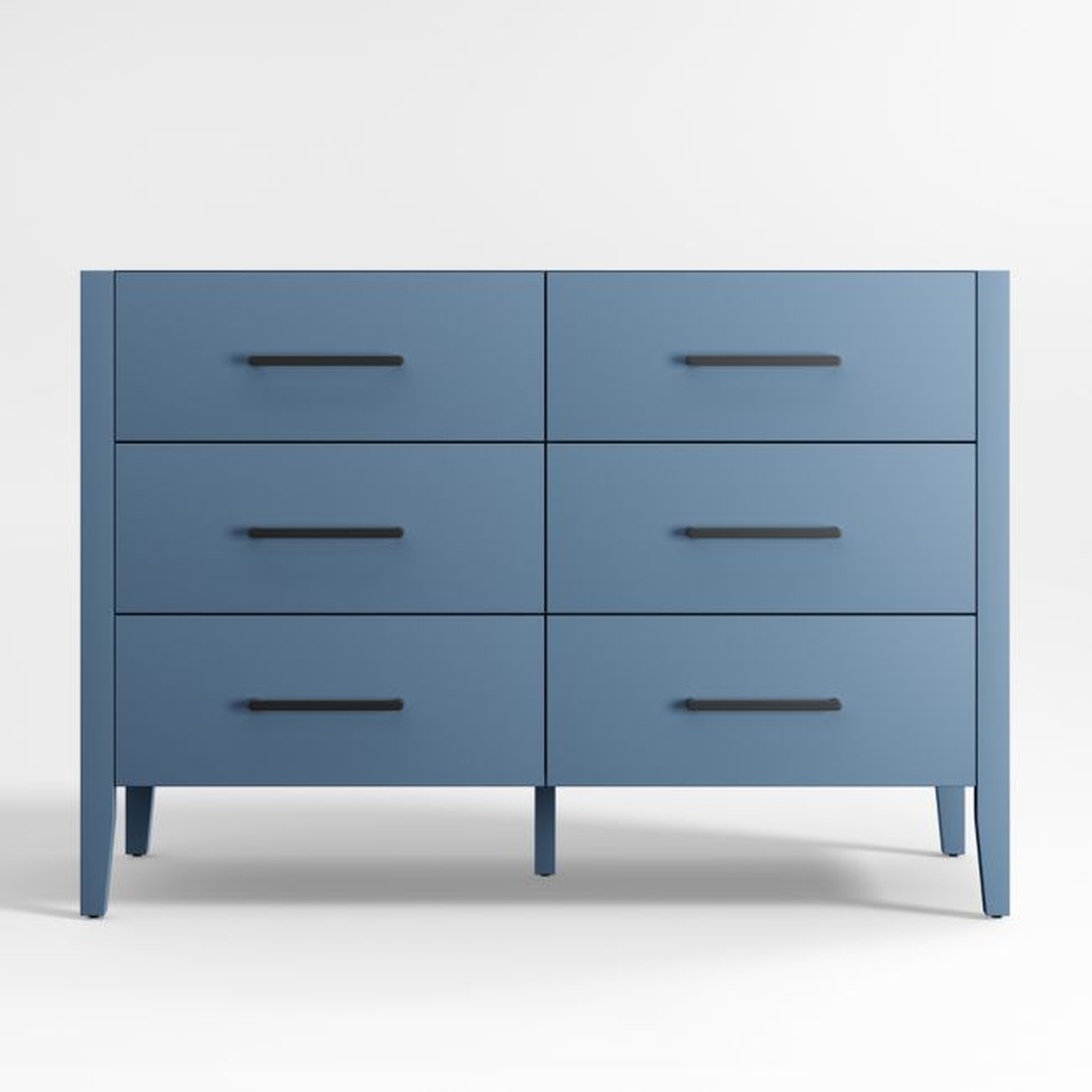 Ever Simple Slate Blue Wood 6-Drawer Kids Dresser - Crate & Kids