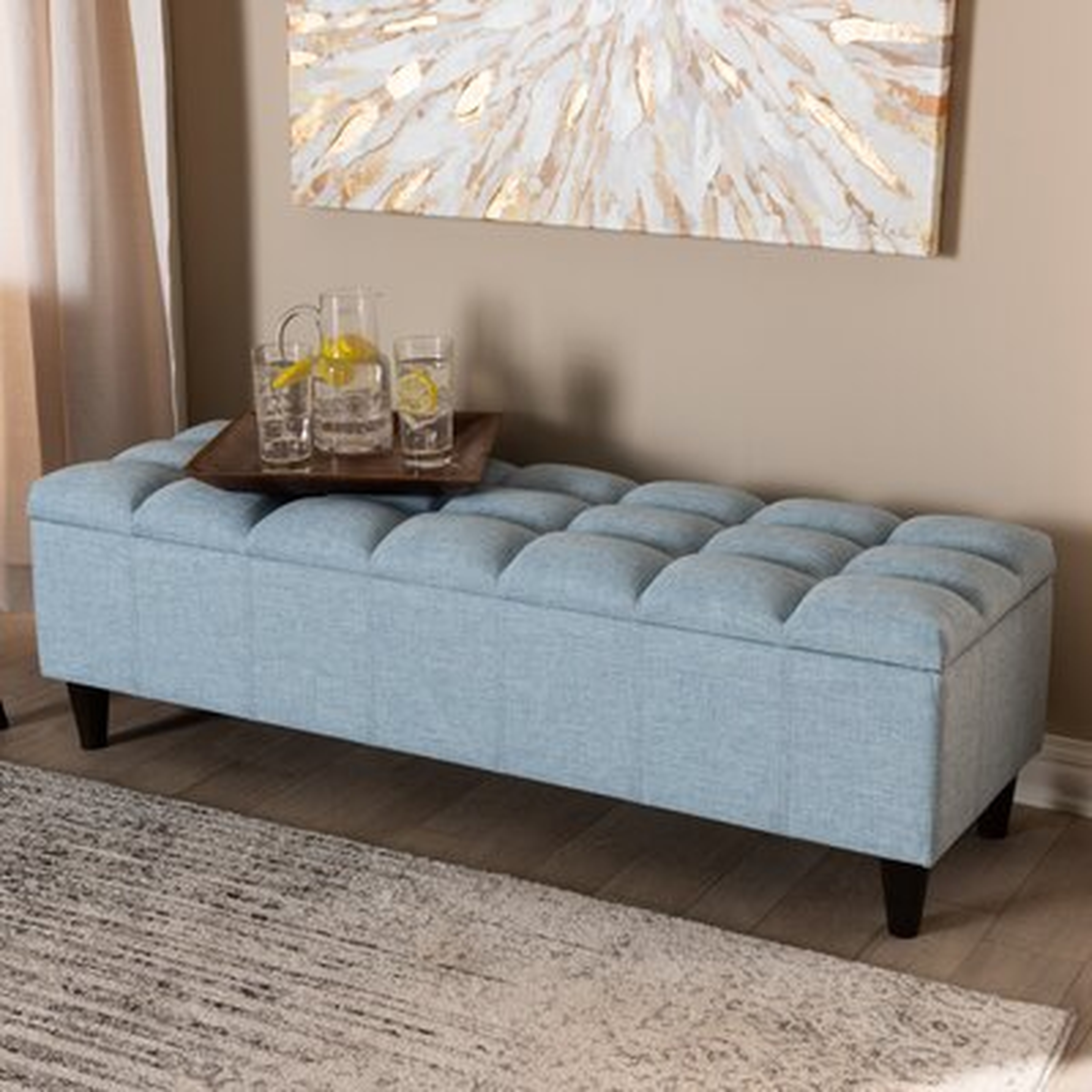 Quam Upholstered Flip Top Storage Bench - Wayfair