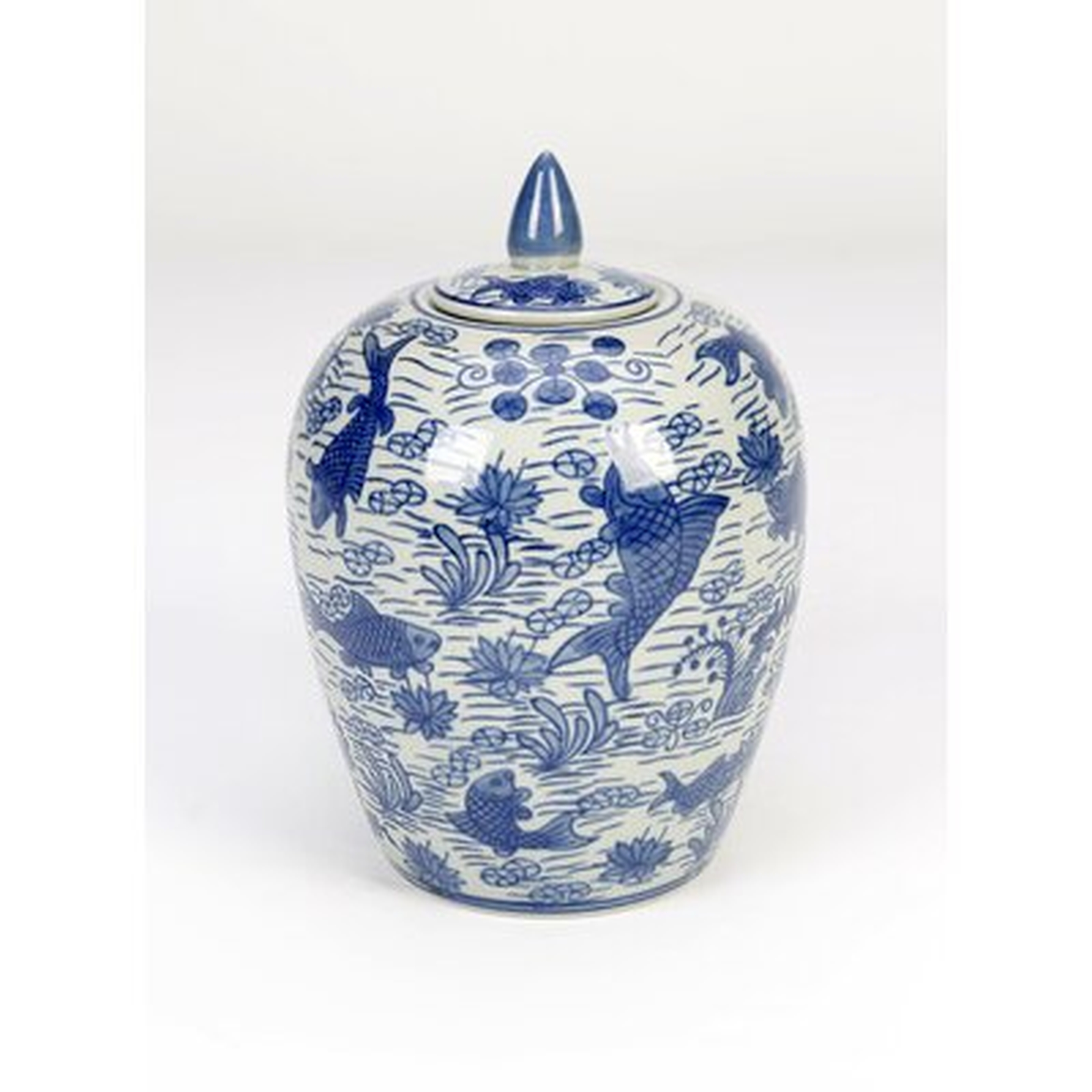 Blue 12'' Porcelain Ginger Jar - Wayfair