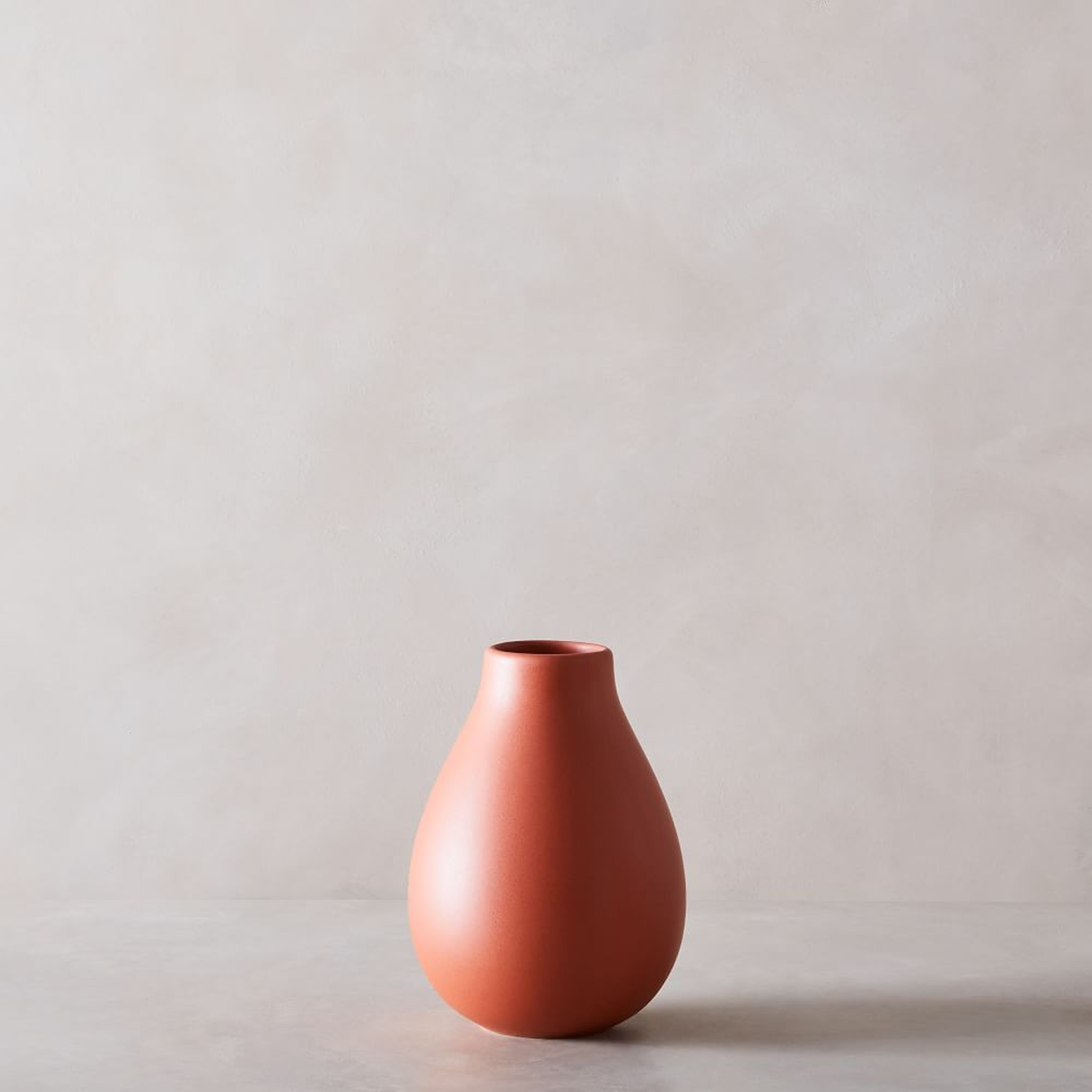 Pure Ceramic Vase, Small Raindrop, Clay - West Elm