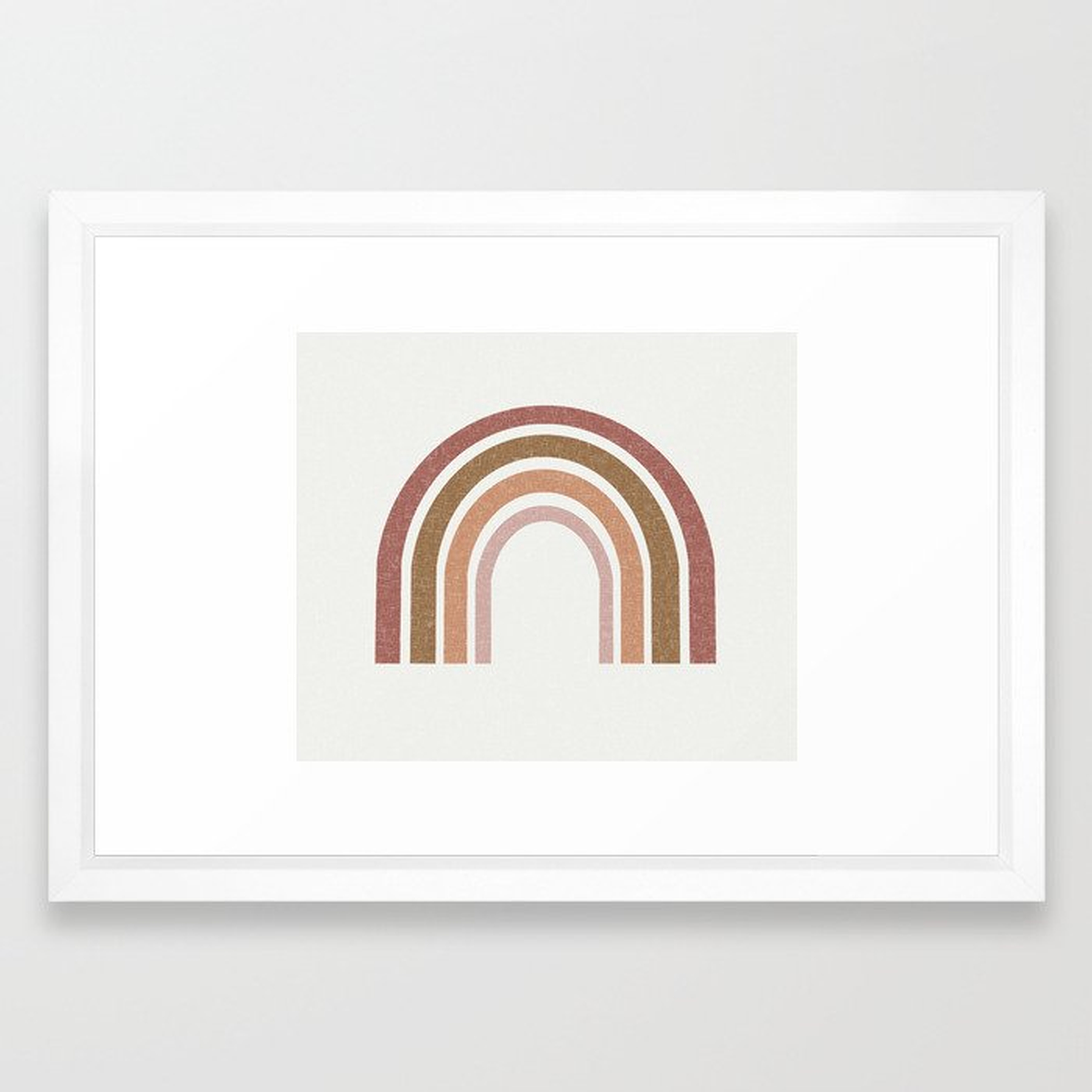 Earthy Rainbow - Muted, 70s, Retro Framed Art Print by Charlottewinter - Vector White - SMALL-15x21 - Society6