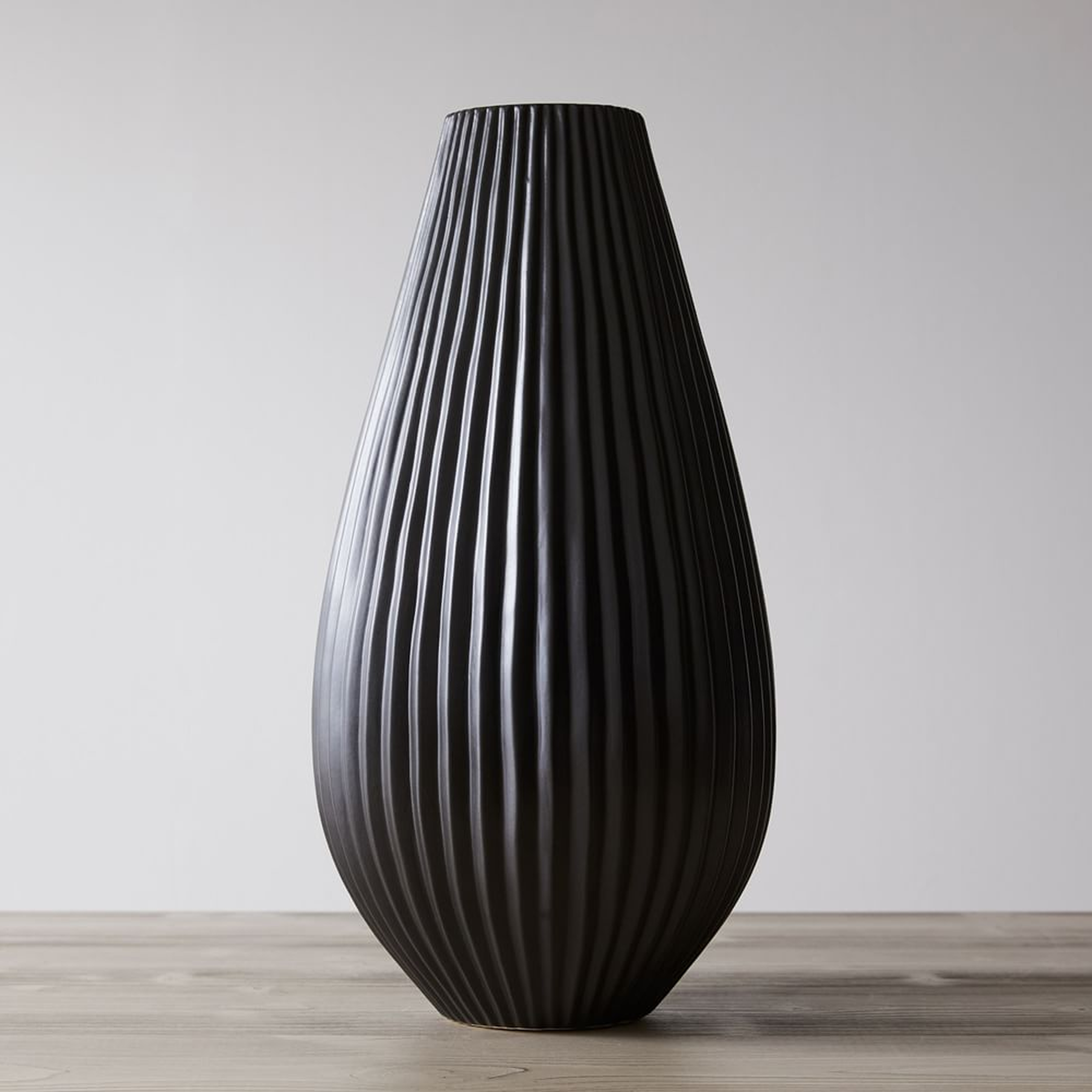 Sanibel XL Tapered Vase, Black - West Elm